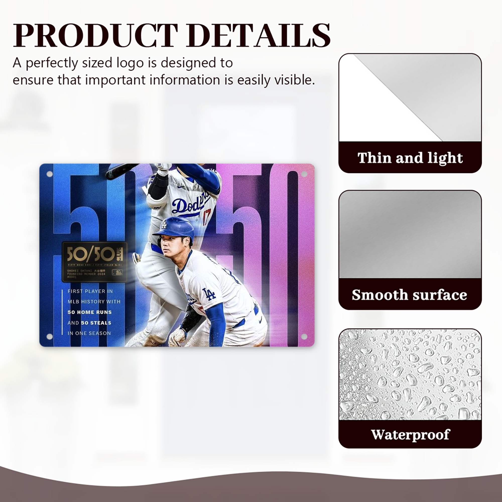  Decorative Aluminum Plaque – Horizontal Design – Durable, Stylish, Easy To Install – Ideal For Home, Office, Bar, And More