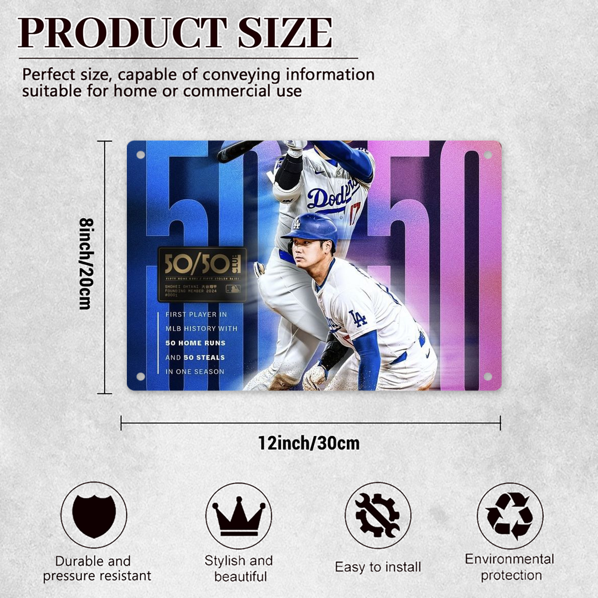  Decorative Aluminum Plaque – Horizontal Design – Durable, Stylish, Easy To Install – Ideal For Home, Office, Bar, And More