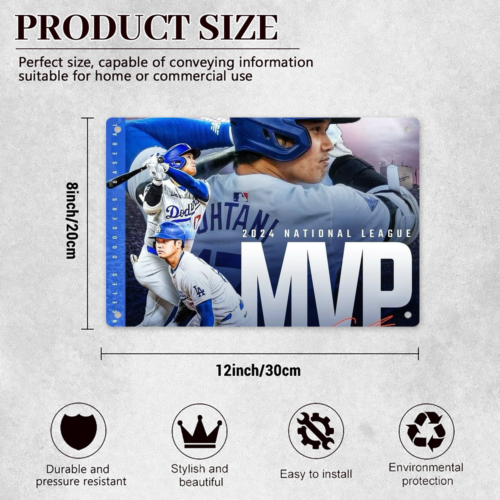  Decorative Aluminum Plaque – Horizontal Design – Durable, Stylish, Easy To Install – Ideal For Home, Office, Bar, And More