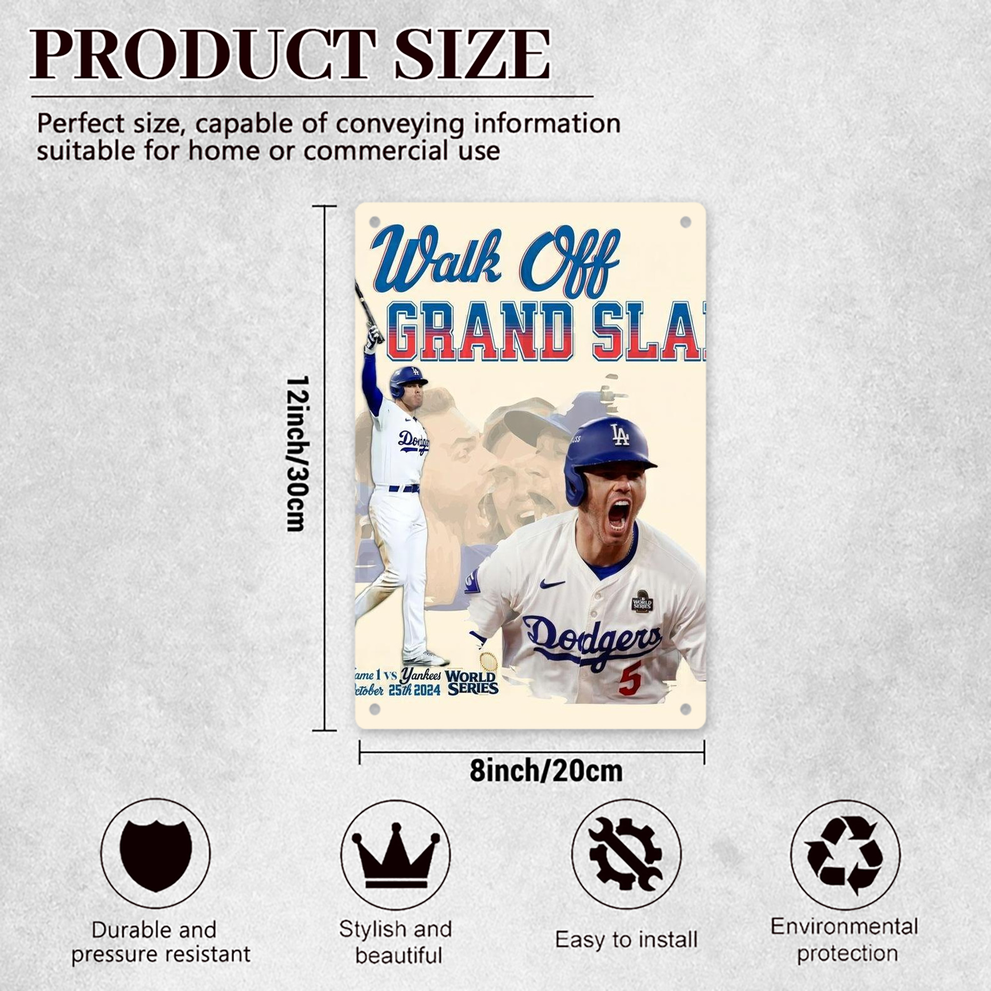  8x12inch Vertical Aluminum Sign - Durable Fade-Resistant Indoor/Outdoor Safety & Information Plaque For Office, Hotel, Restaurant, Bar, Public Spaces