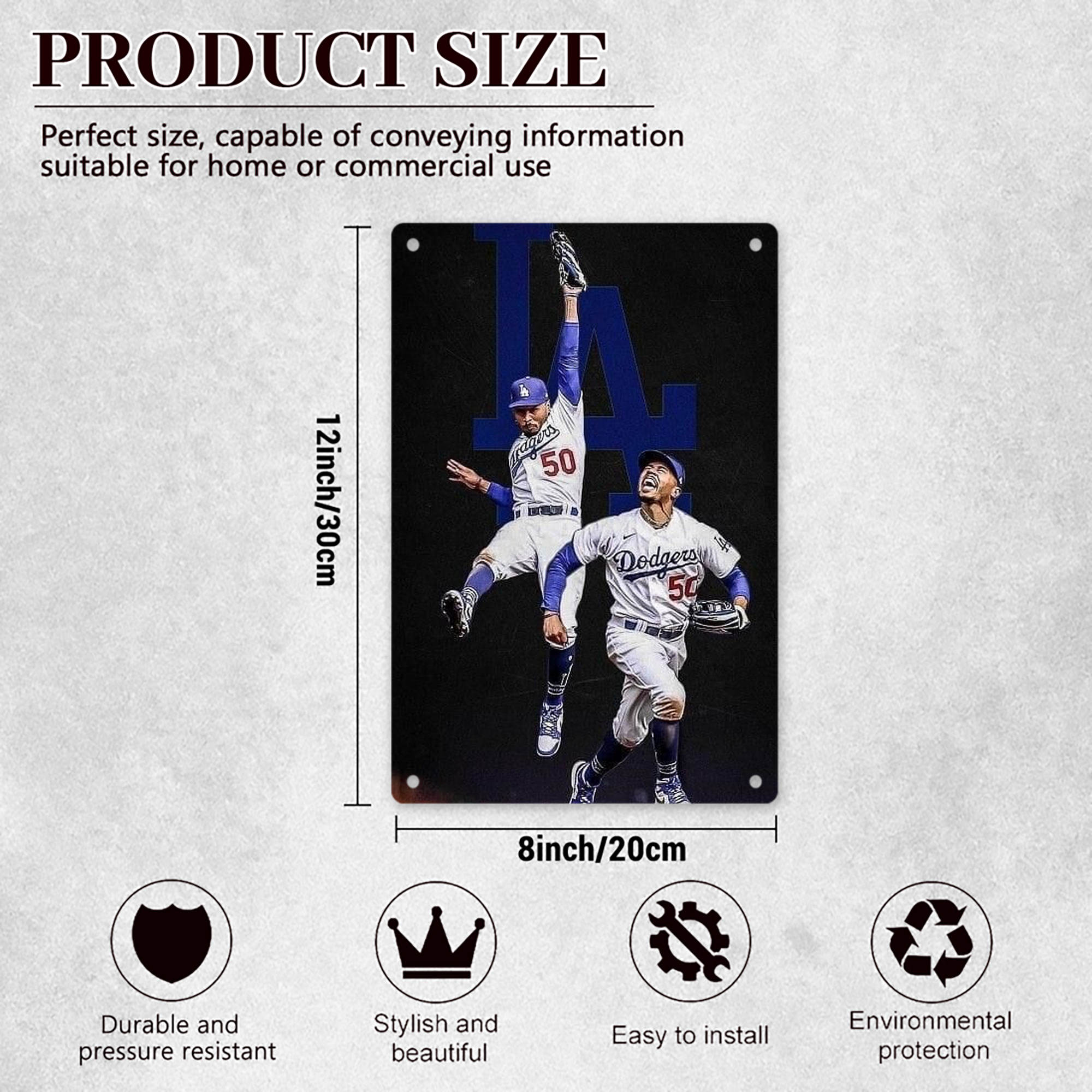  8x12inch Vertical Aluminum Sign - Durable Fade-Resistant Indoor/Outdoor Safety & Information Plaque For Office, Hotel, Restaurant, Bar, Public Spaces