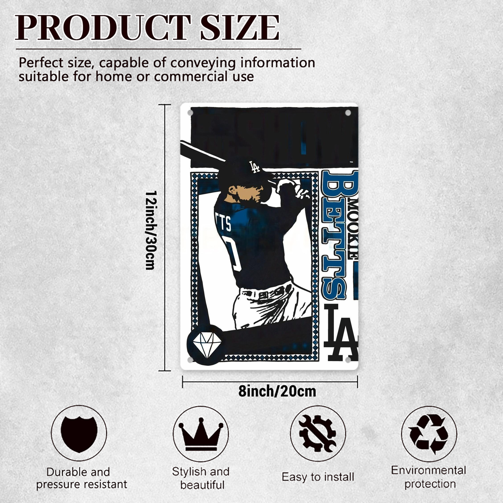  8x12inch Vertical Aluminum Sign - Durable Fade-Resistant Indoor/Outdoor Safety & Information Plaque For Office, Hotel, Restaurant, Bar, Public Spaces