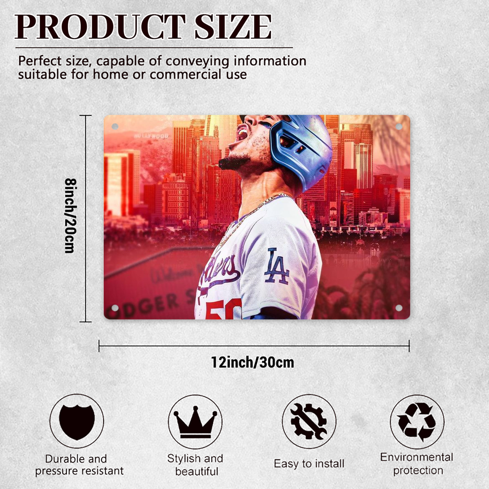  Decorative Aluminum Plaque – Horizontal Design – Durable, Stylish, Easy To Install – Ideal For Home, Office, Bar, And More