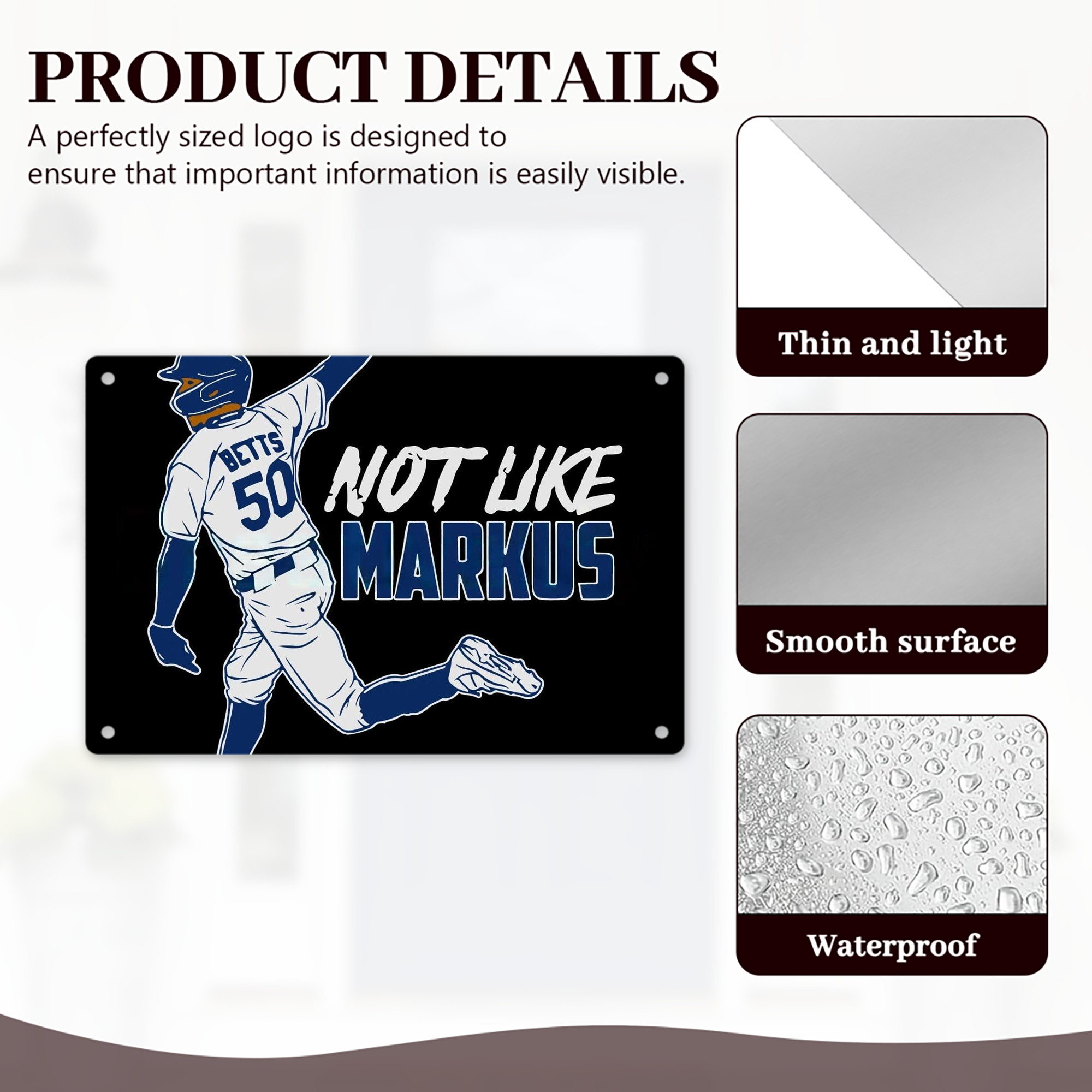  Decorative Aluminum Plaque – Horizontal Design – Durable, Stylish, Easy To Install – Ideal For Home, Office, Bar, And More