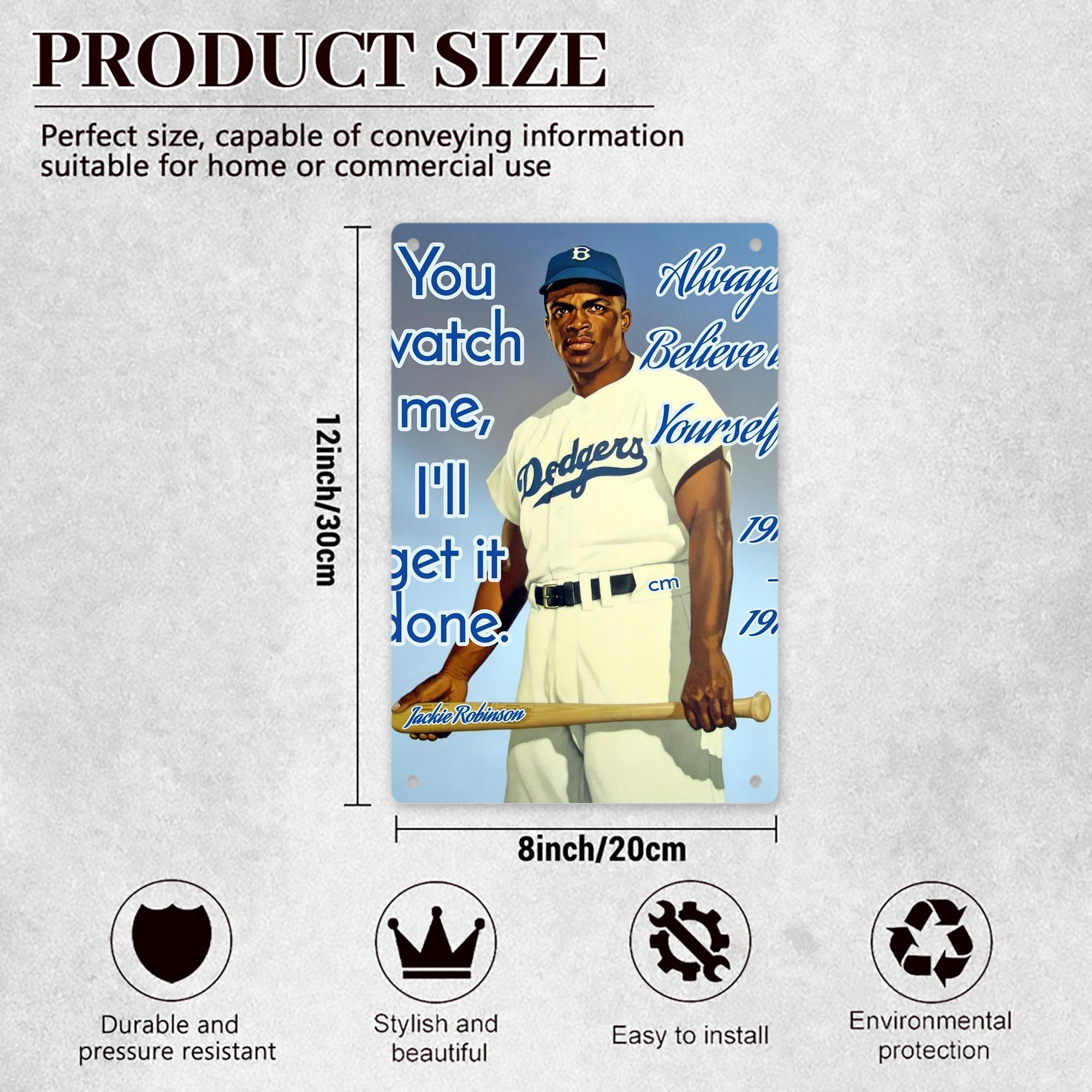  8x12inch Vertical Aluminum Sign - Durable Fade-Resistant Indoor/Outdoor Safety & Information Plaque For Office, Hotel, Restaurant, Bar, Public Spaces