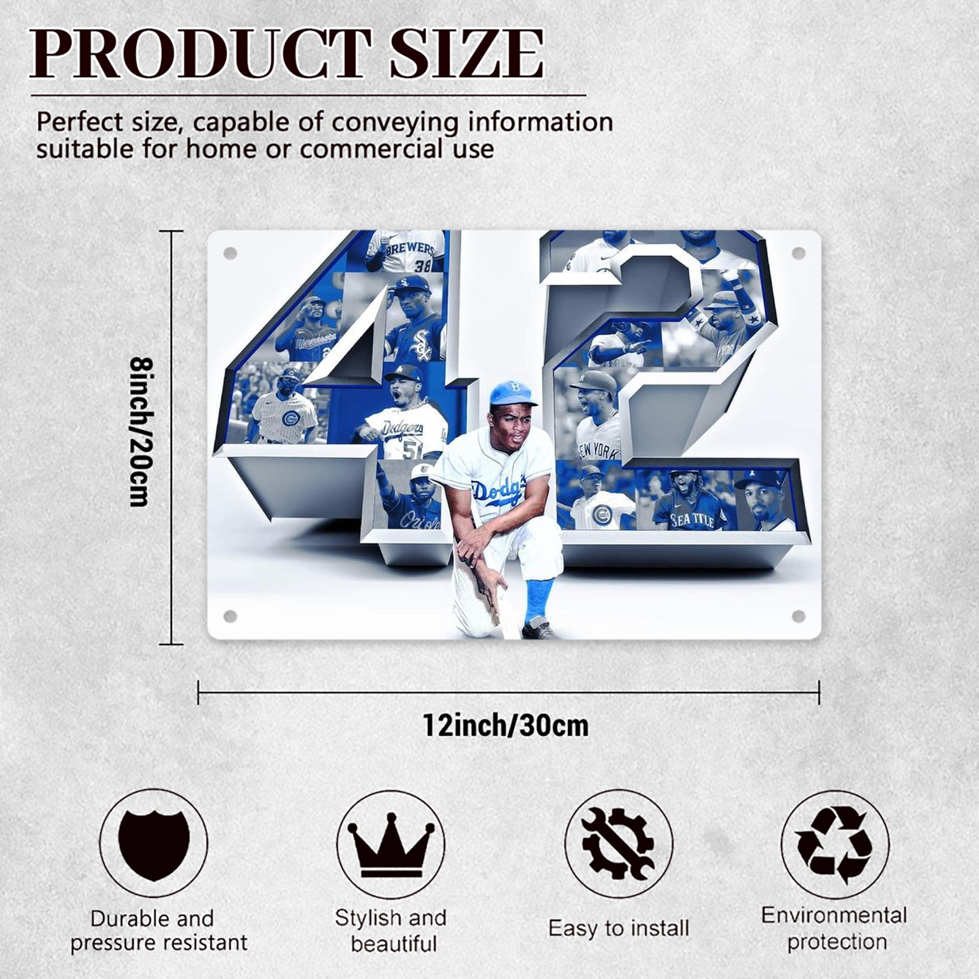  Decorative Aluminum Plaque – Horizontal Design – Durable, Stylish, Easy To Install – Ideal For Home, Office, Bar, And More