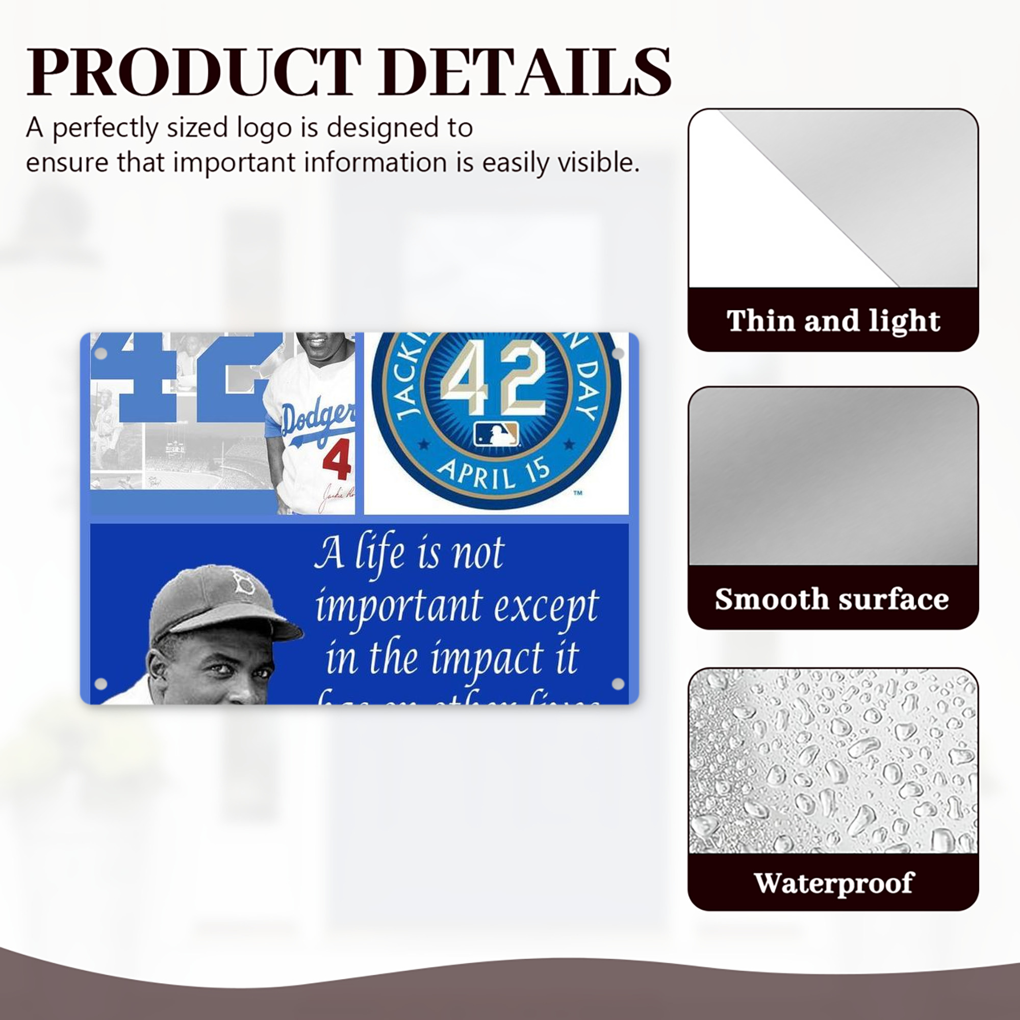  Decorative Aluminum Plaque – Horizontal Design – Durable, Stylish, Easy To Install – Ideal For Home, Office, Bar, And More