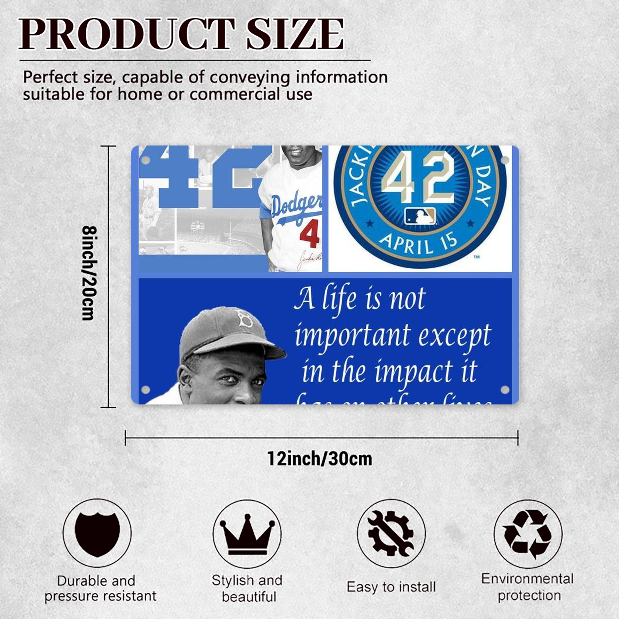  Decorative Aluminum Plaque – Horizontal Design – Durable, Stylish, Easy To Install – Ideal For Home, Office, Bar, And More