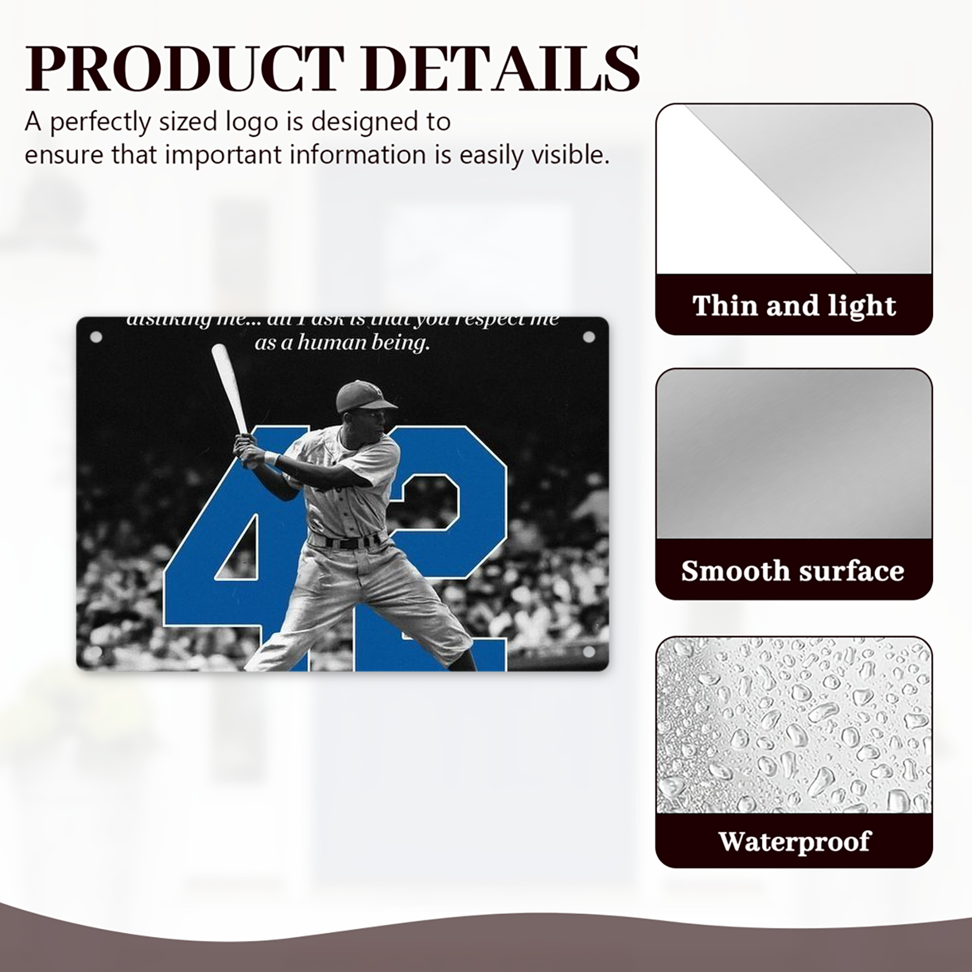  Decorative Aluminum Plaque – Horizontal Design – Durable, Stylish, Easy To Install – Ideal For Home, Office, Bar, And More