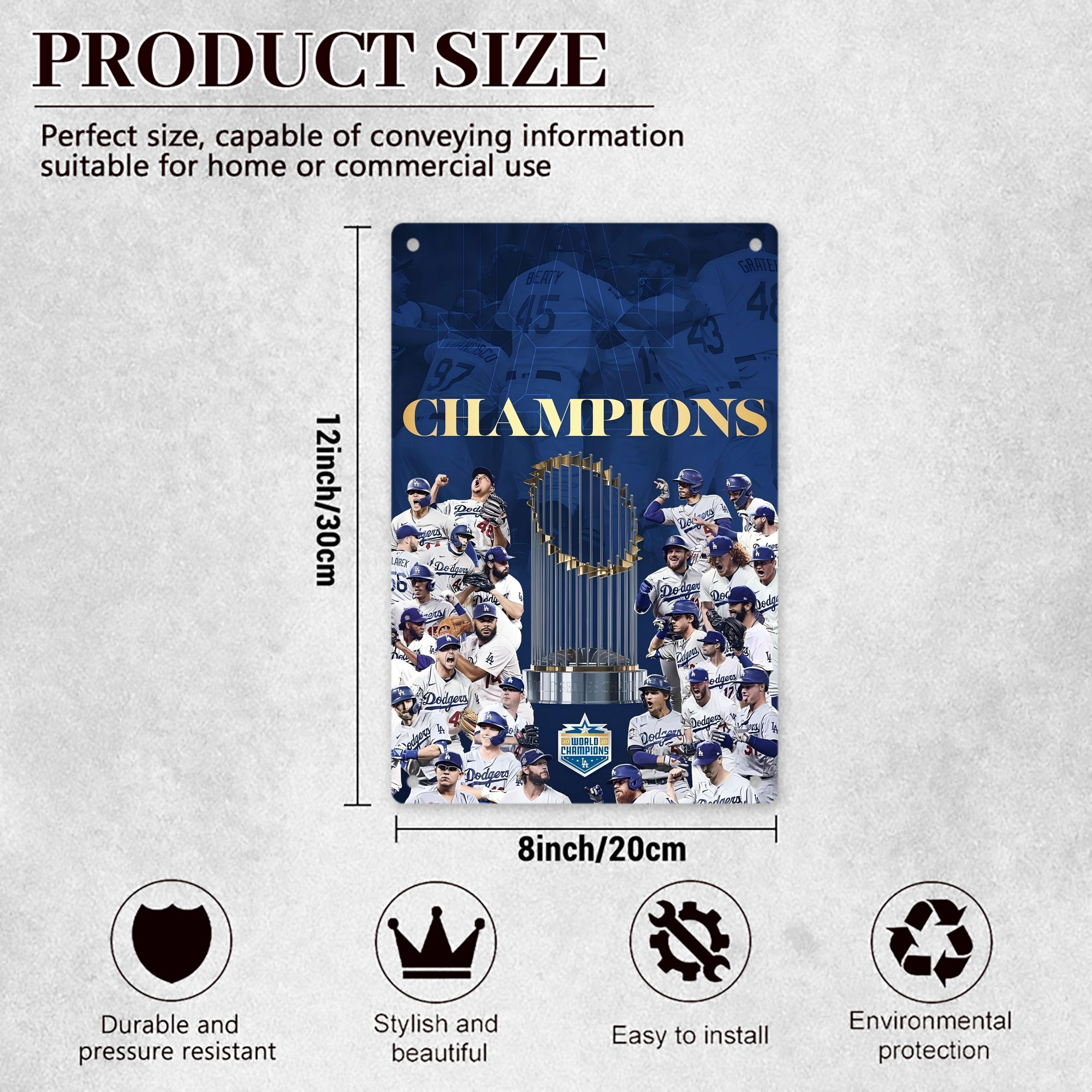  8x12inch Vertical Aluminum Sign - Durable Fade-Resistant Indoor/Outdoor Safety & Information Plaque For Office, Hotel, Restaurant, Bar, Public Spaces