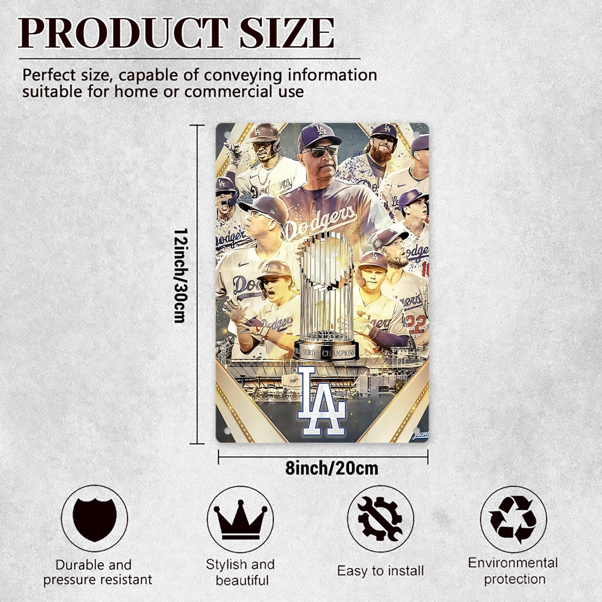  8x12inch Vertical Aluminum Sign - Durable Fade-Resistant Indoor/Outdoor Safety & Information Plaque For Office, Hotel, Restaurant, Bar, Public Spaces