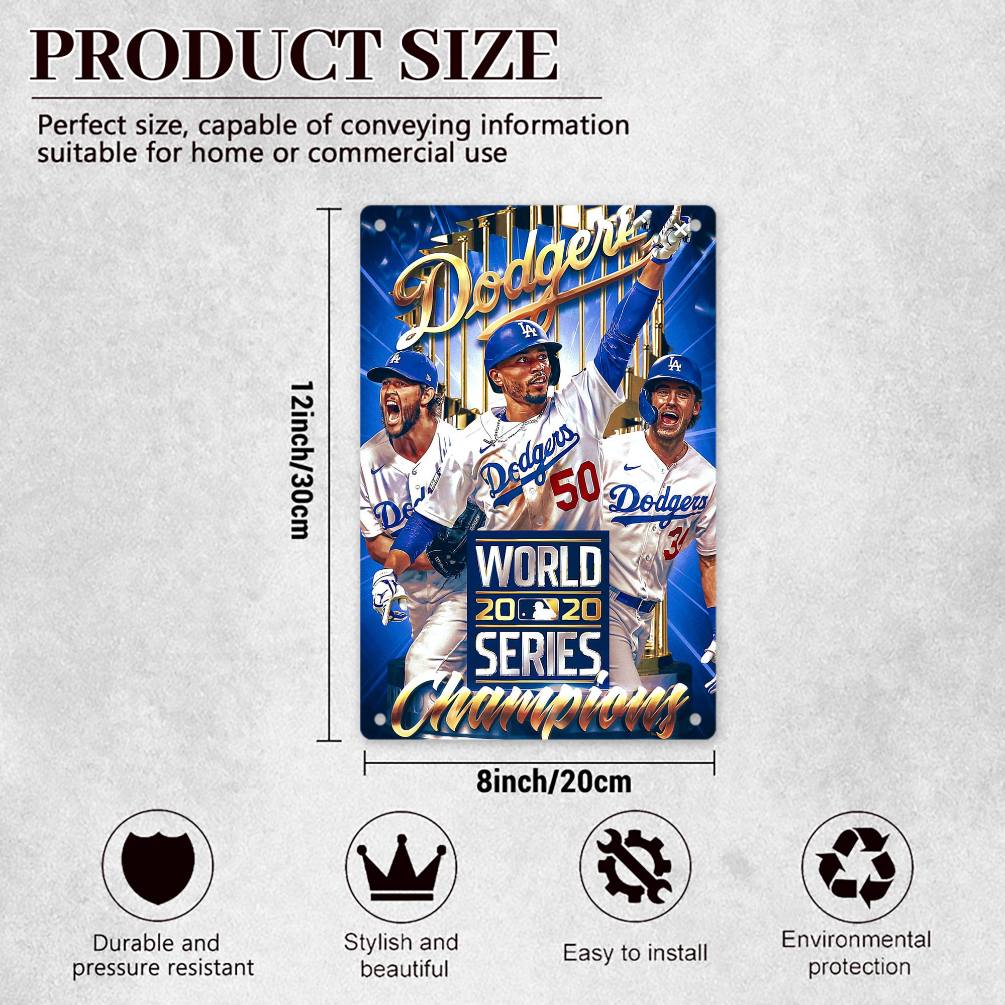  8x12inch Vertical Aluminum Sign - Durable Fade-Resistant Indoor/Outdoor Safety & Information Plaque For Office, Hotel, Restaurant, Bar, Public Spaces