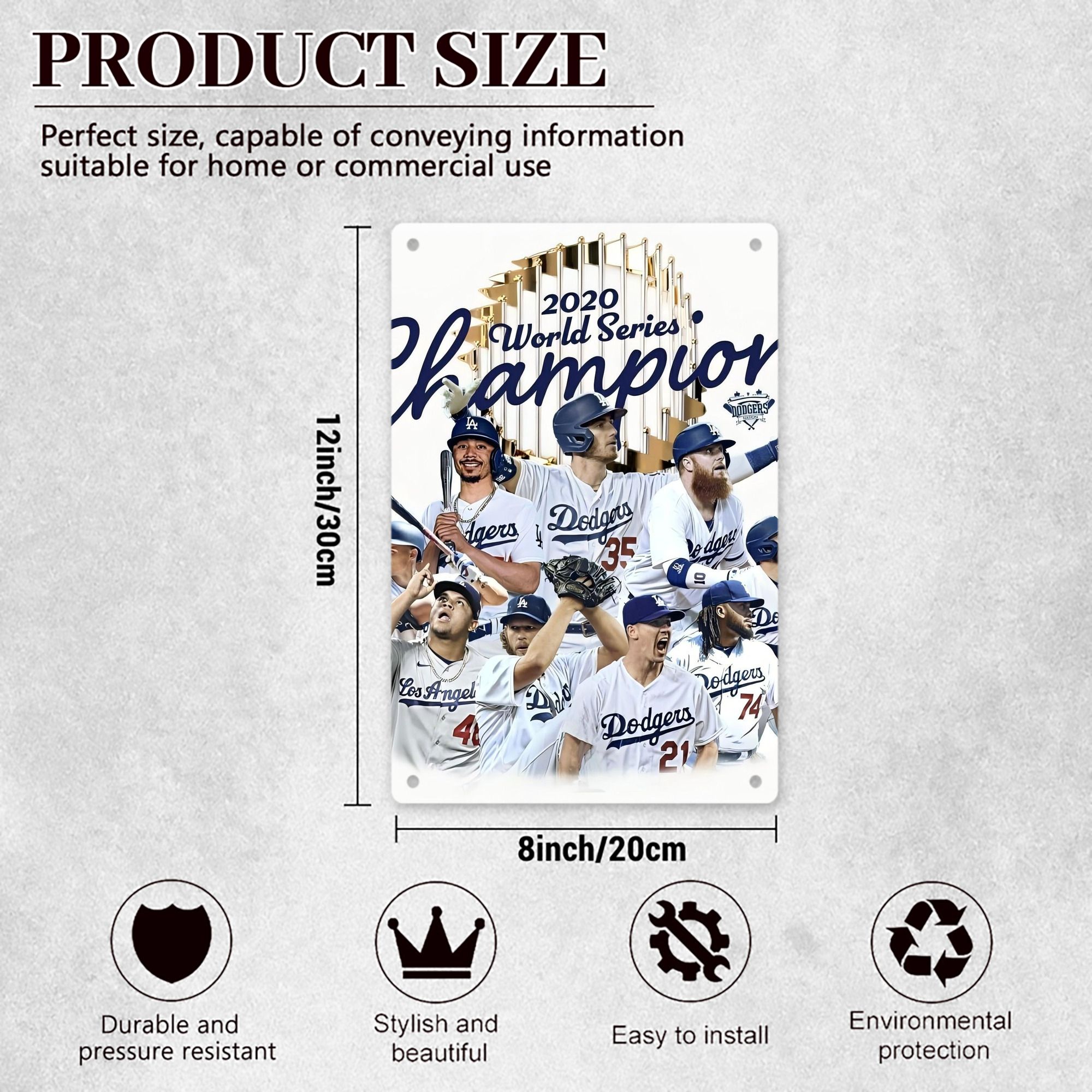  8x12inch Vertical Aluminum Sign - Durable Fade-Resistant Indoor/Outdoor Safety & Information Plaque For Office, Hotel, Restaurant, Bar, Public Spaces