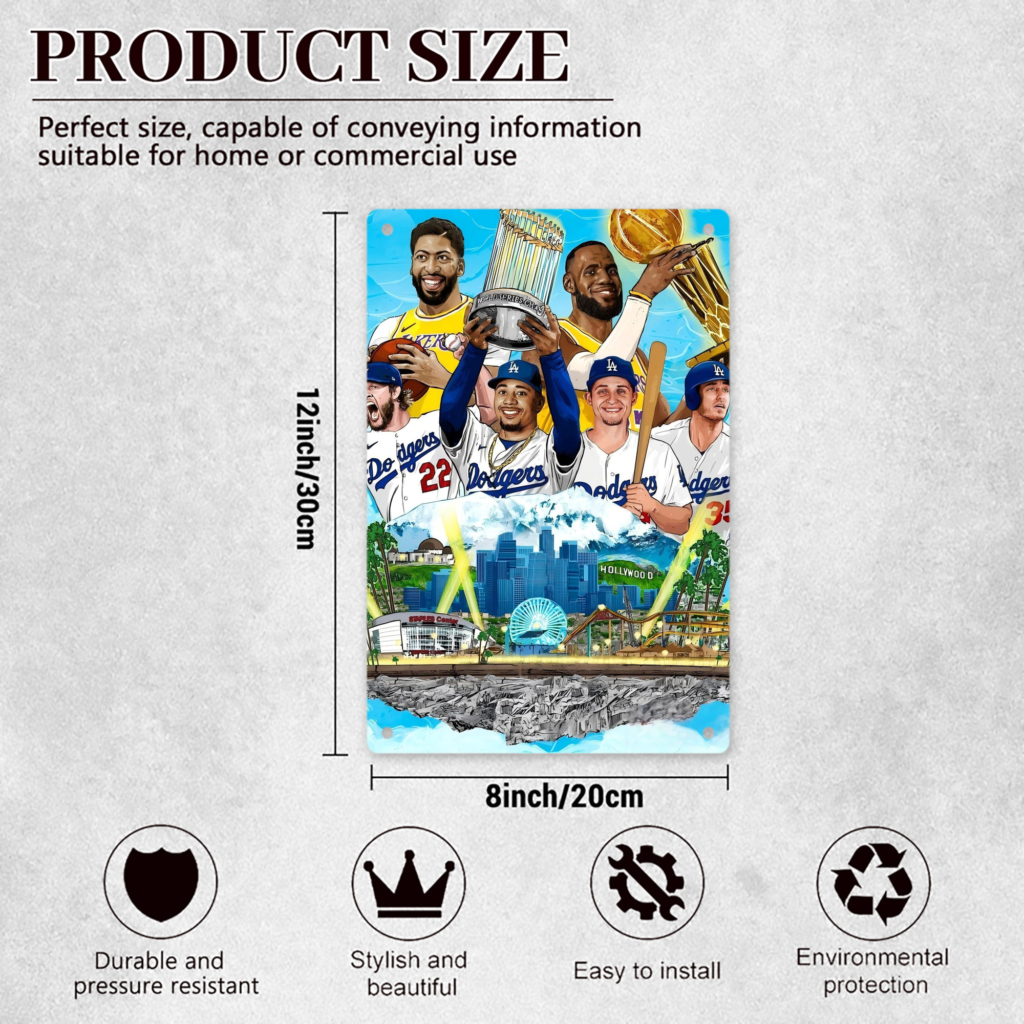  8x12inch Vertical Aluminum Sign - Durable Fade-Resistant Indoor/Outdoor Safety & Information Plaque For Office, Hotel, Restaurant, Bar, Public Spaces