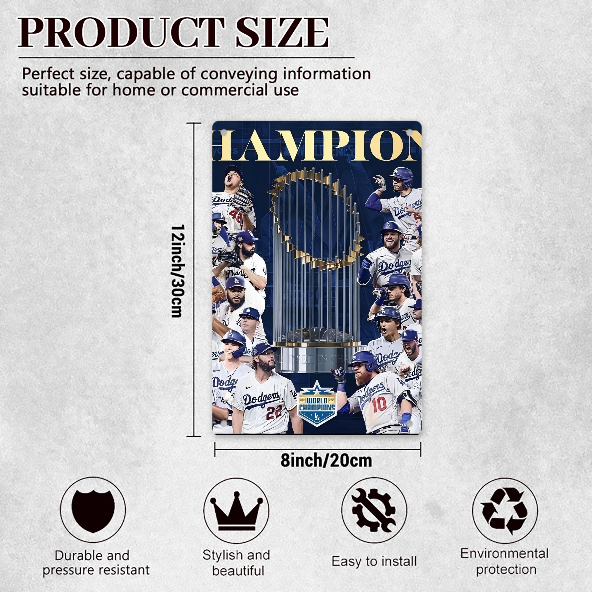  8x12inch Vertical Aluminum Sign - Durable Fade-Resistant Indoor/Outdoor Safety & Information Plaque For Office, Hotel, Restaurant, Bar, Public Spaces