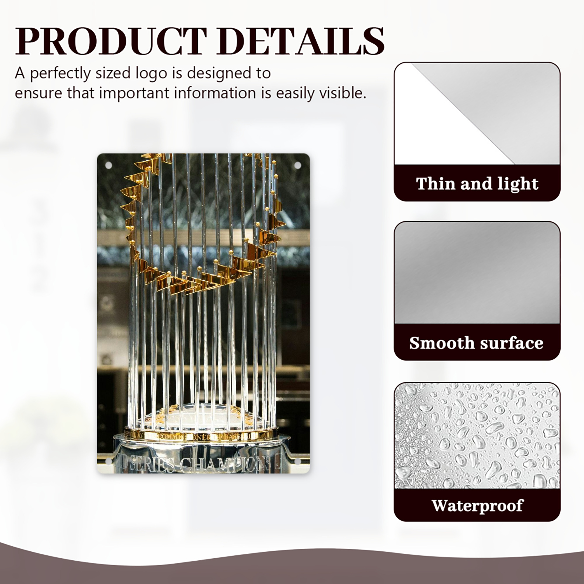  8x12inch Vertical Aluminum Sign - Durable Fade-Resistant Indoor/Outdoor Safety & Information Plaque For Office, Hotel, Restaurant, Bar, Public Spaces