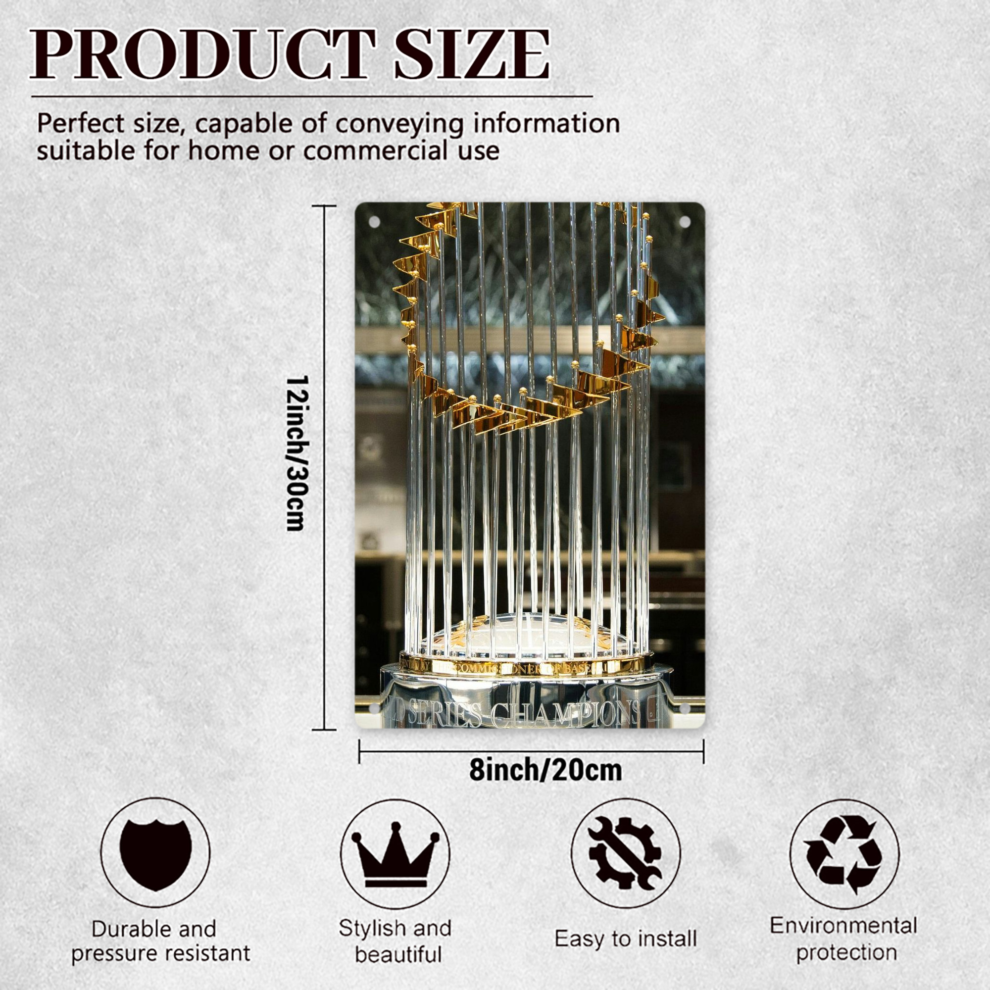  8x12inch Vertical Aluminum Sign - Durable Fade-Resistant Indoor/Outdoor Safety & Information Plaque For Office, Hotel, Restaurant, Bar, Public Spaces