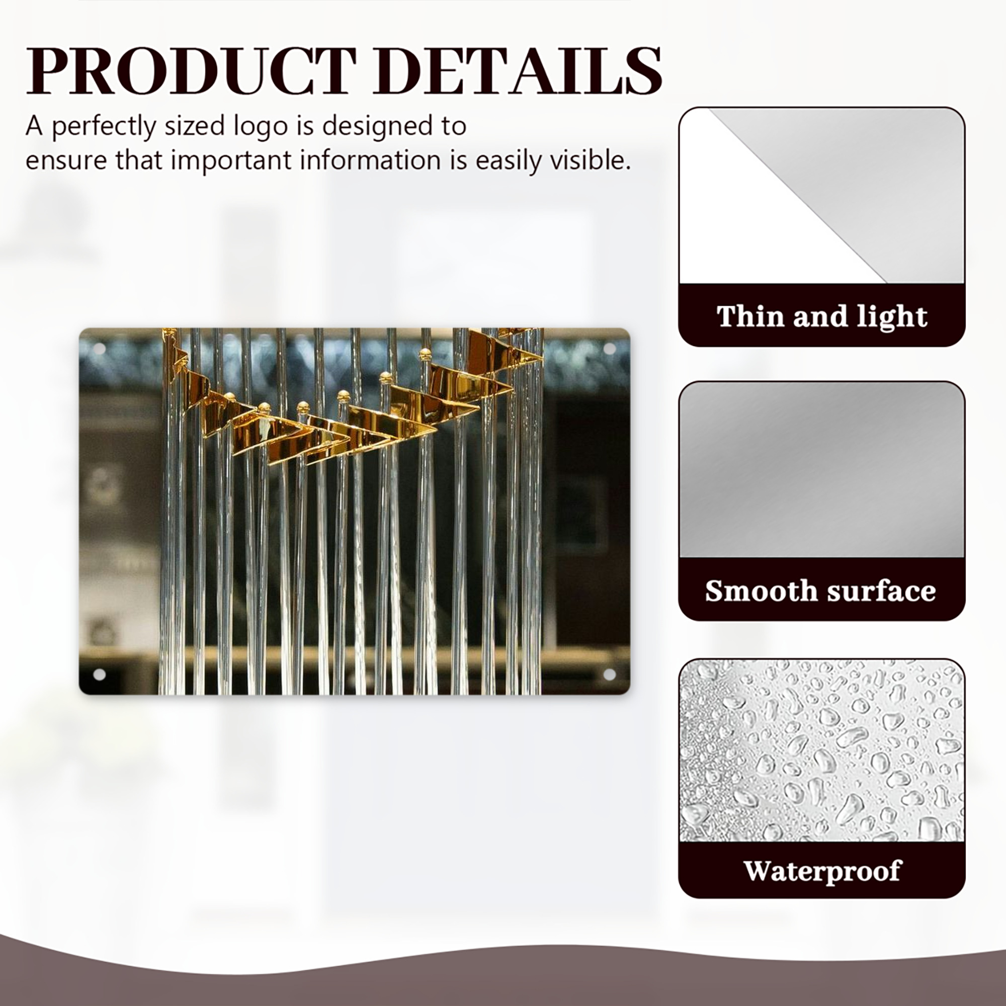  Decorative Aluminum Plaque – Horizontal Design – Durable, Stylish, Easy To Install – Ideal For Home, Office, Bar, And More