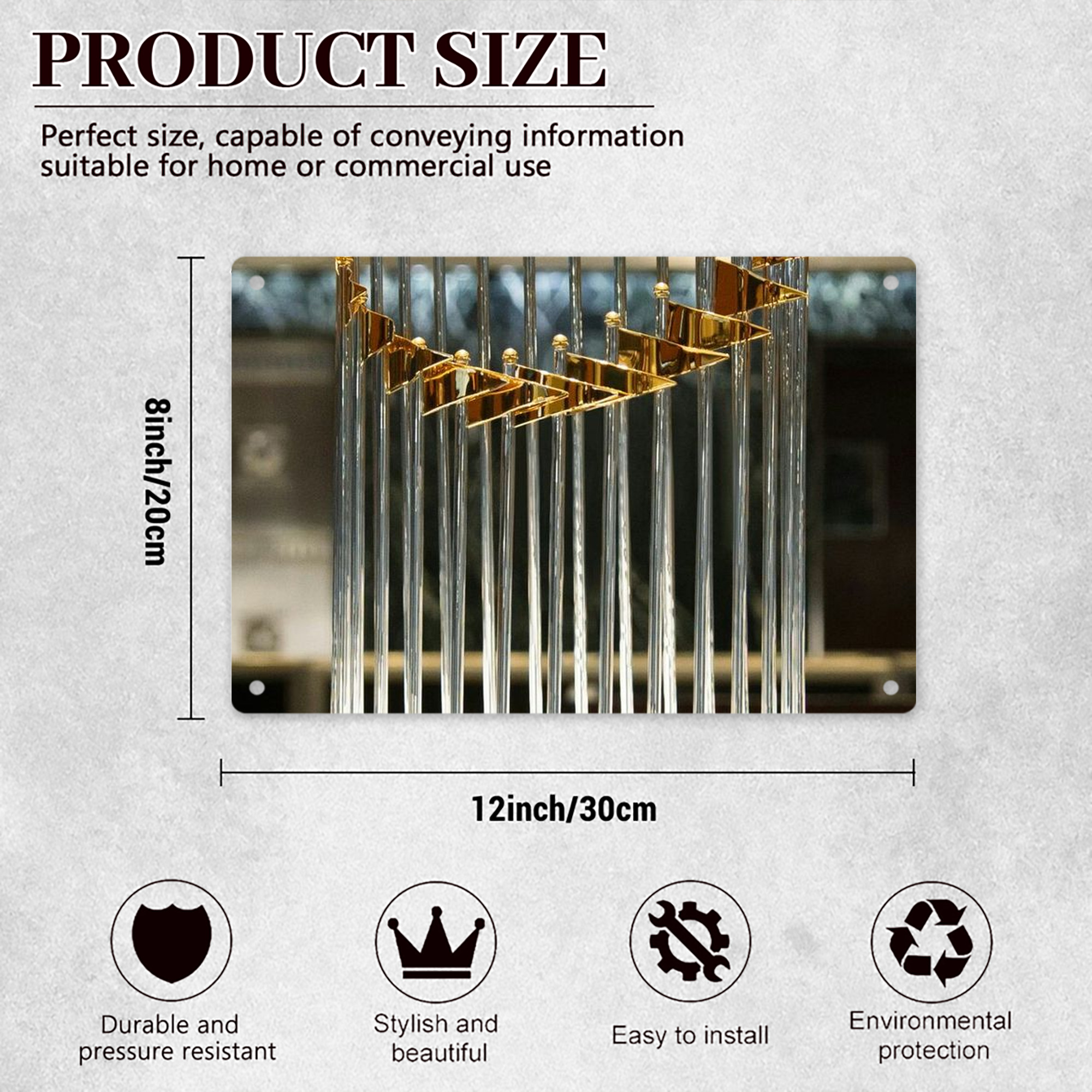  Decorative Aluminum Plaque – Horizontal Design – Durable, Stylish, Easy To Install – Ideal For Home, Office, Bar, And More