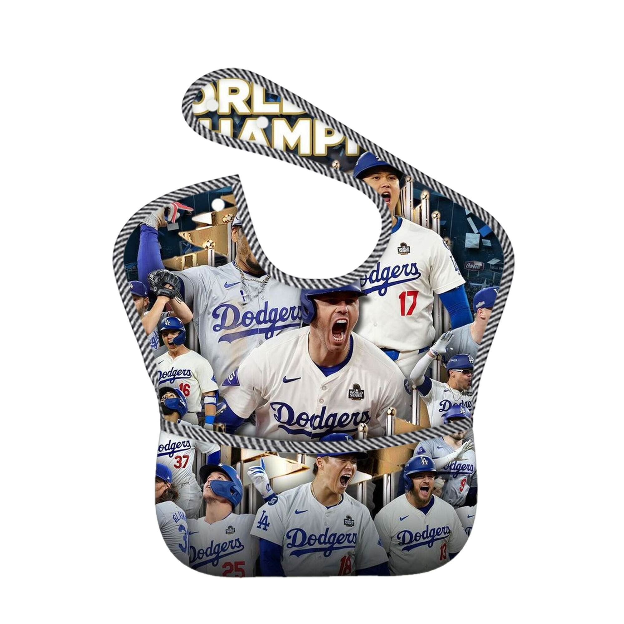  Adjustable Waterproof Toddler Bib – Full-Print Durable Polyester – Foldable Crumb Pocket – Easy Snap Closure – Soft