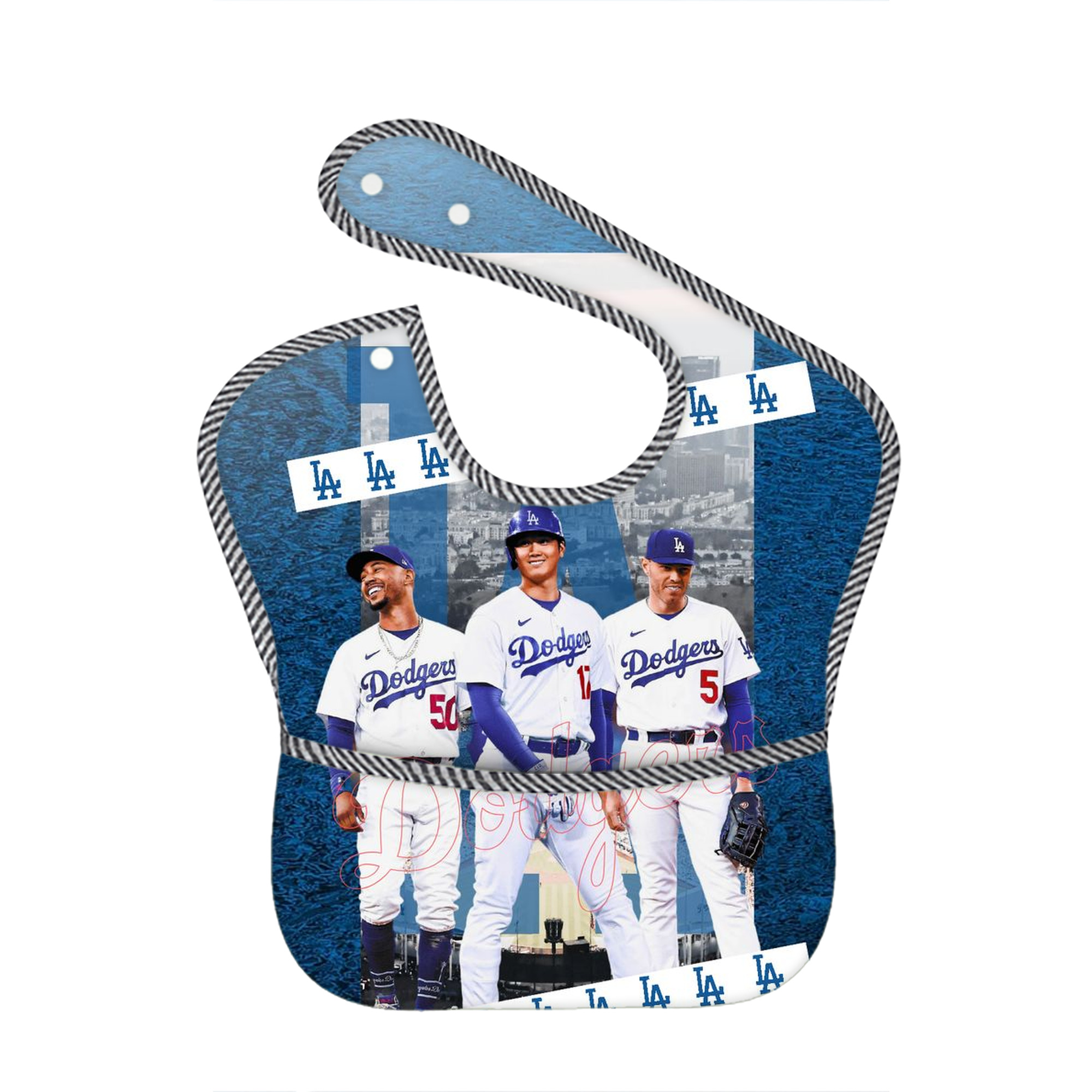  Adjustable Waterproof Toddler Bib – Full-Print Durable Polyester – Foldable Crumb Pocket – Easy Snap Closure – Soft