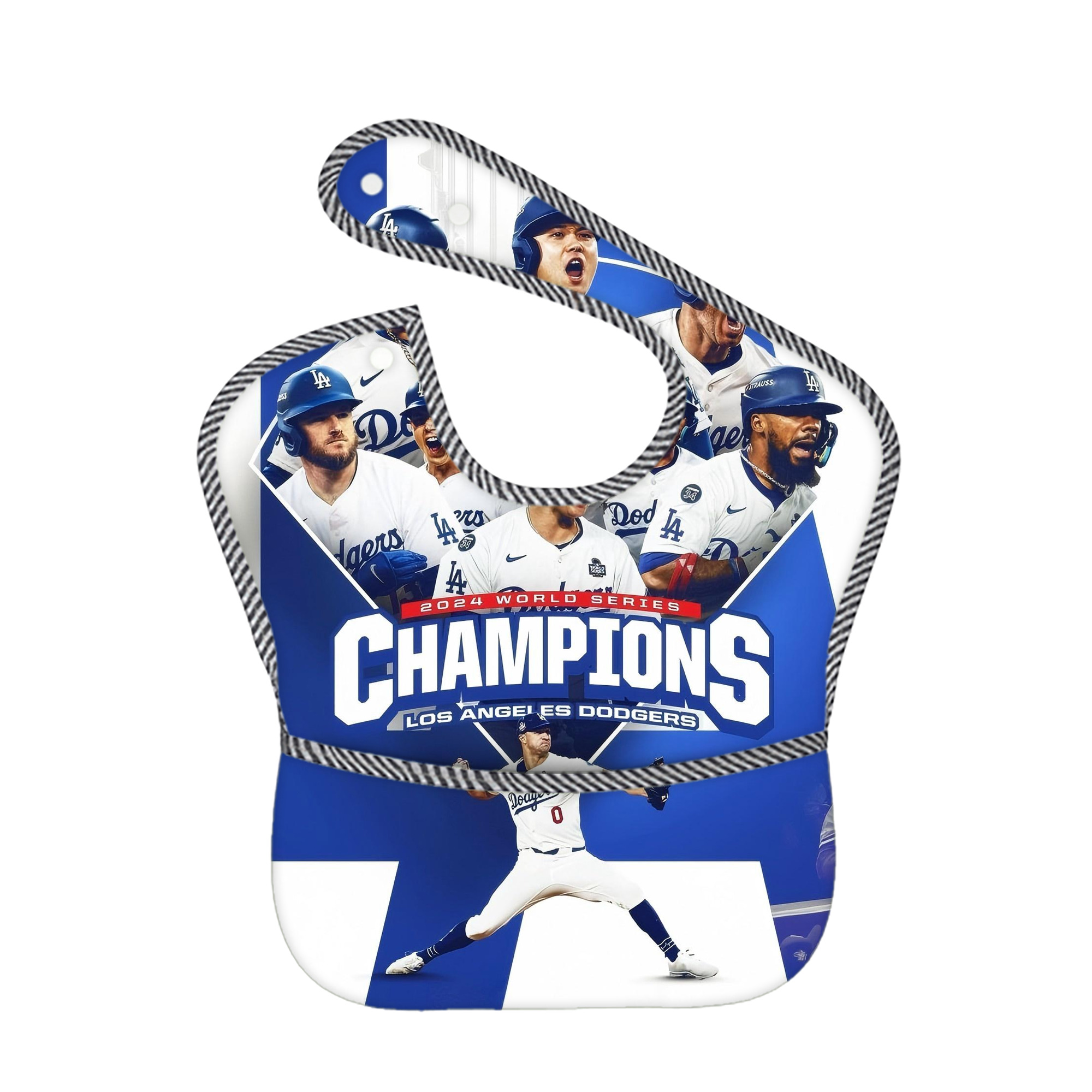  Adjustable Waterproof Toddler Bib – Full-Print Durable Polyester – Foldable Crumb Pocket – Easy Snap Closure – Soft