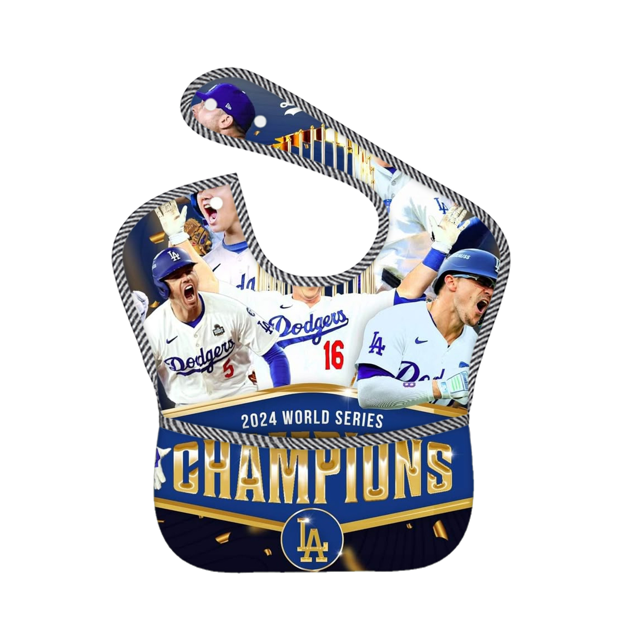  Adjustable Waterproof Toddler Bib – Full-Print Durable Polyester – Foldable Crumb Pocket – Easy Snap Closure – Soft