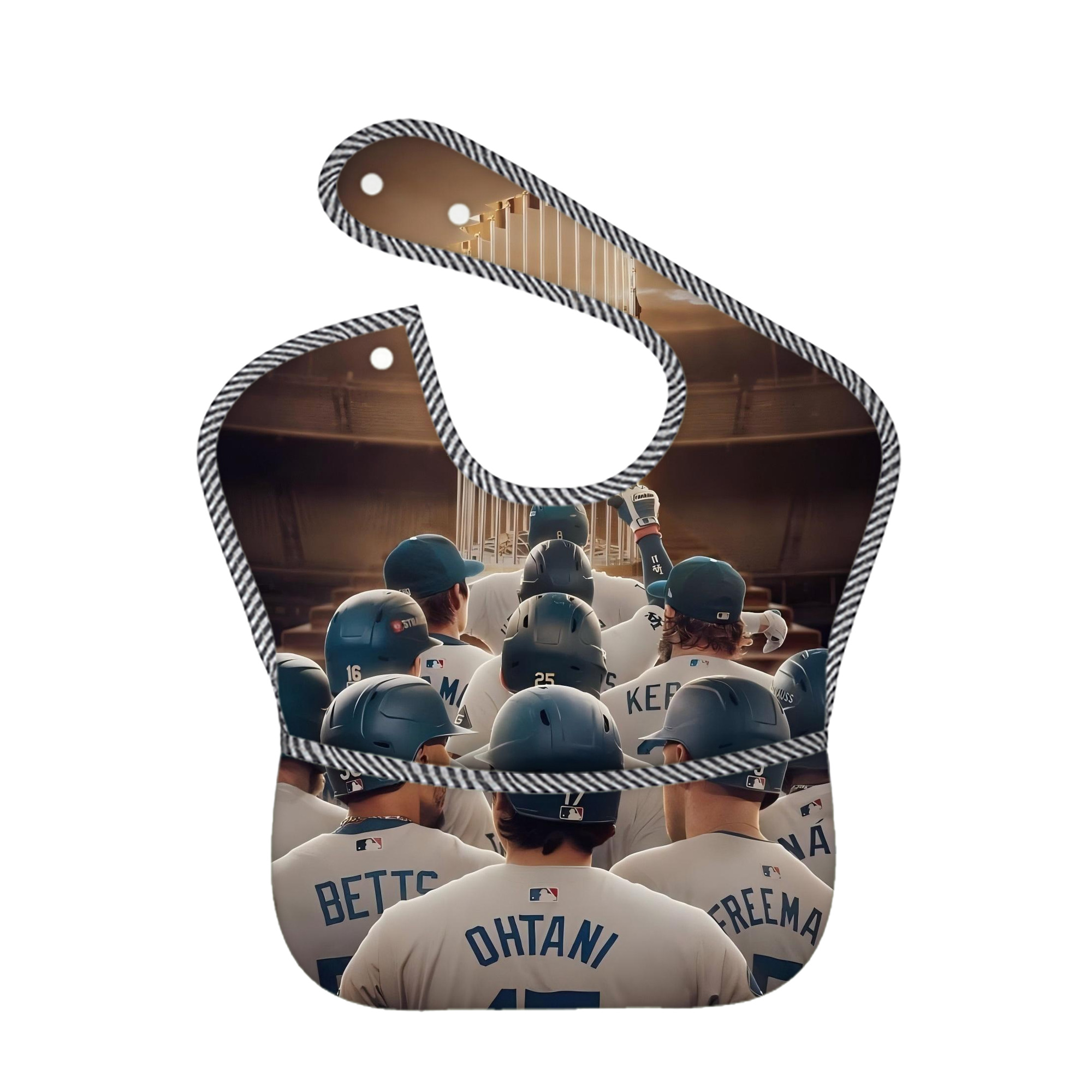  Adjustable Waterproof Toddler Bib – Full-Print Durable Polyester – Foldable Crumb Pocket – Easy Snap Closure – Soft