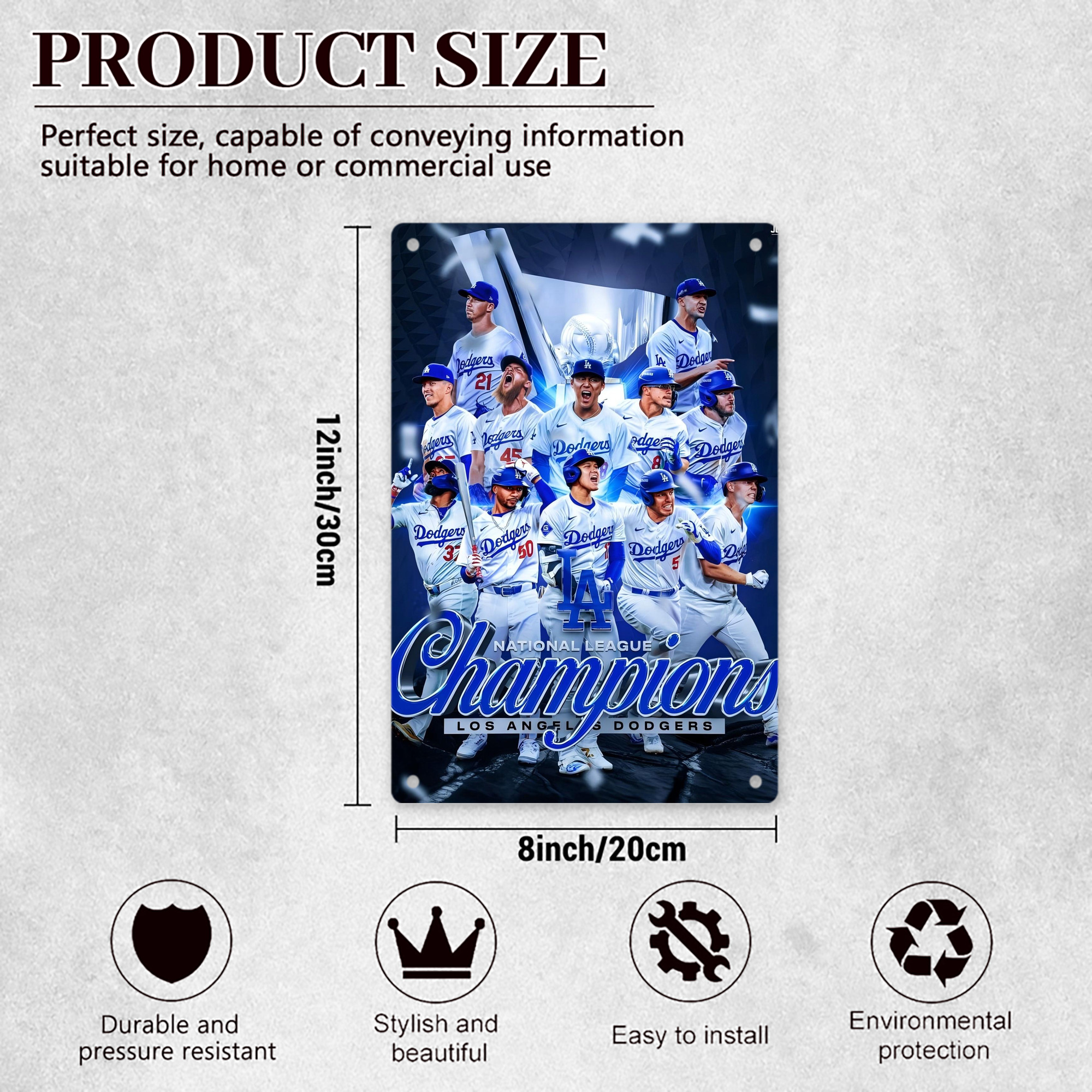  8x12inch Vertical Aluminum Sign - Durable Fade-Resistant Indoor/Outdoor Safety & Information Plaque For Office, Hotel, Restaurant, Bar, Public Spaces