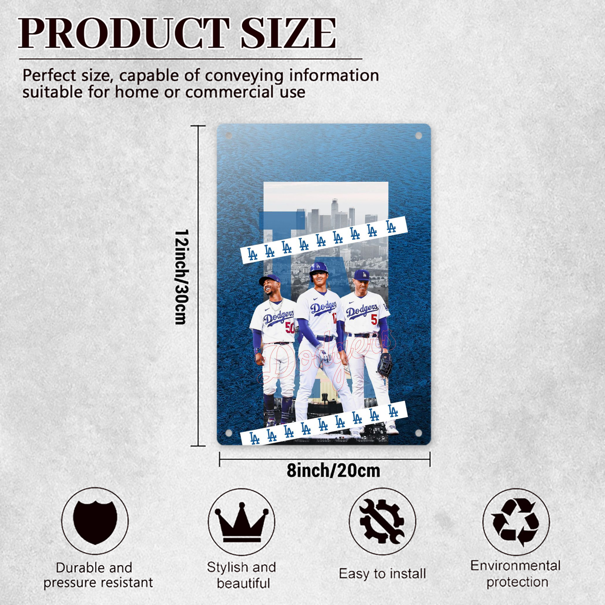  8x12inch Vertical Aluminum Sign - Durable Fade-Resistant Indoor/Outdoor Safety & Information Plaque For Office, Hotel, Restaurant, Bar, Public Spaces