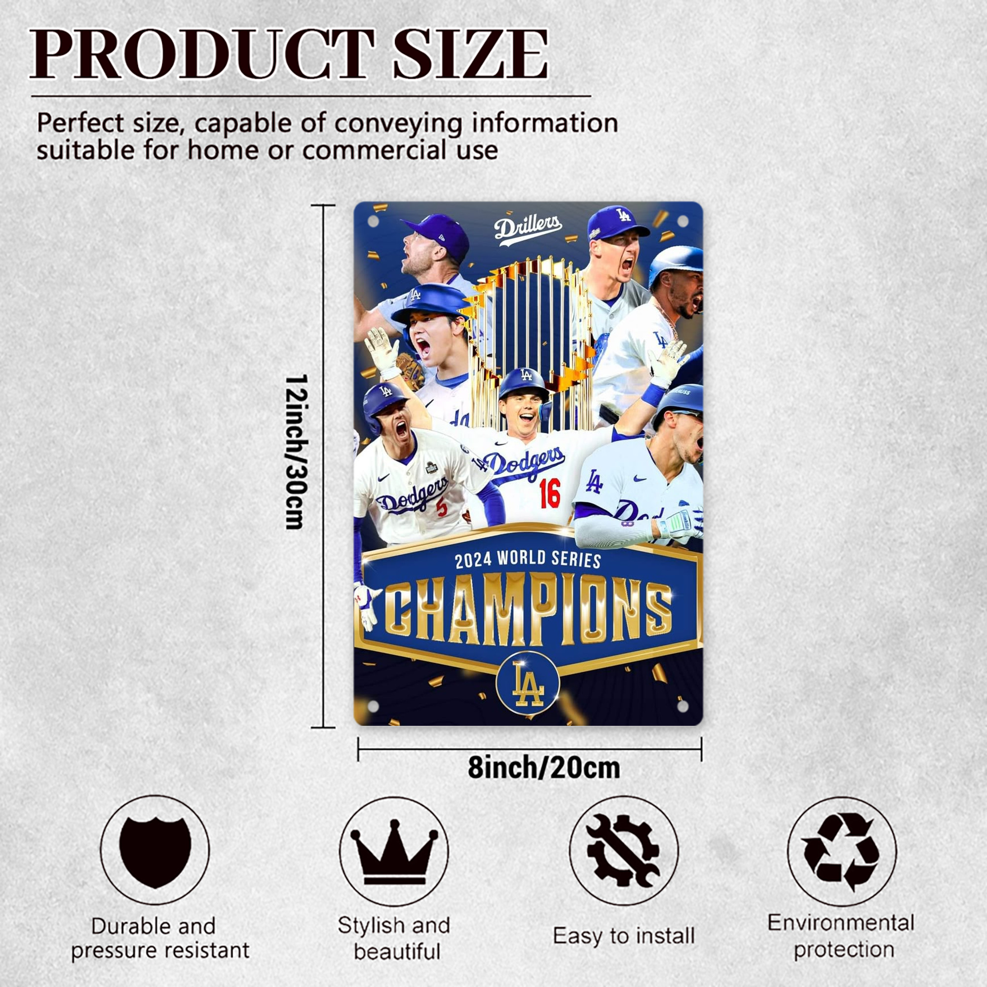  8x12inch Vertical Aluminum Sign - Durable Fade-Resistant Indoor/Outdoor Safety & Information Plaque For Office, Hotel, Restaurant, Bar, Public Spaces