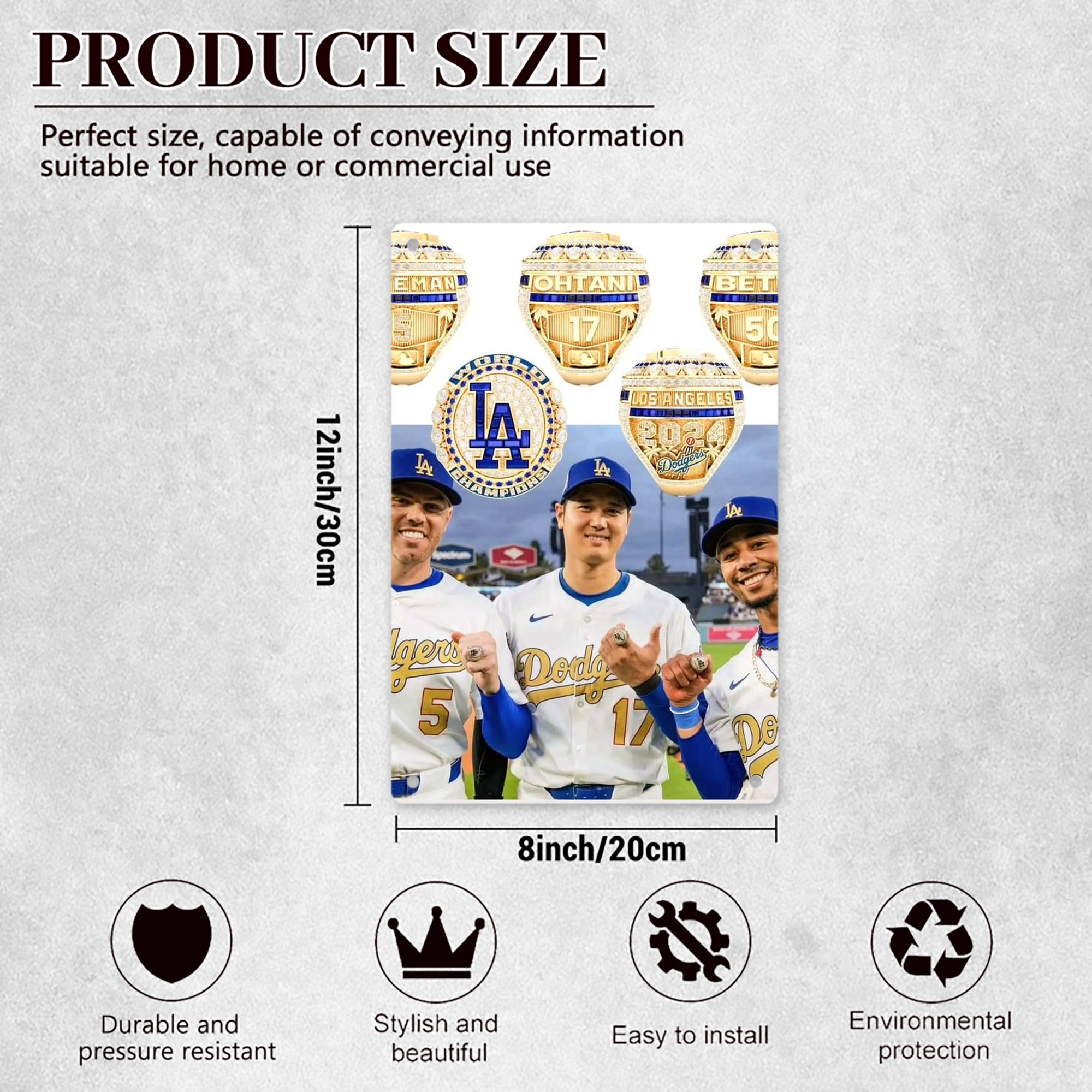  8x12inch Vertical Aluminum Sign - Durable Fade-Resistant Indoor/Outdoor Safety & Information Plaque For Office, Hotel, Restaurant, Bar, Public Spaces