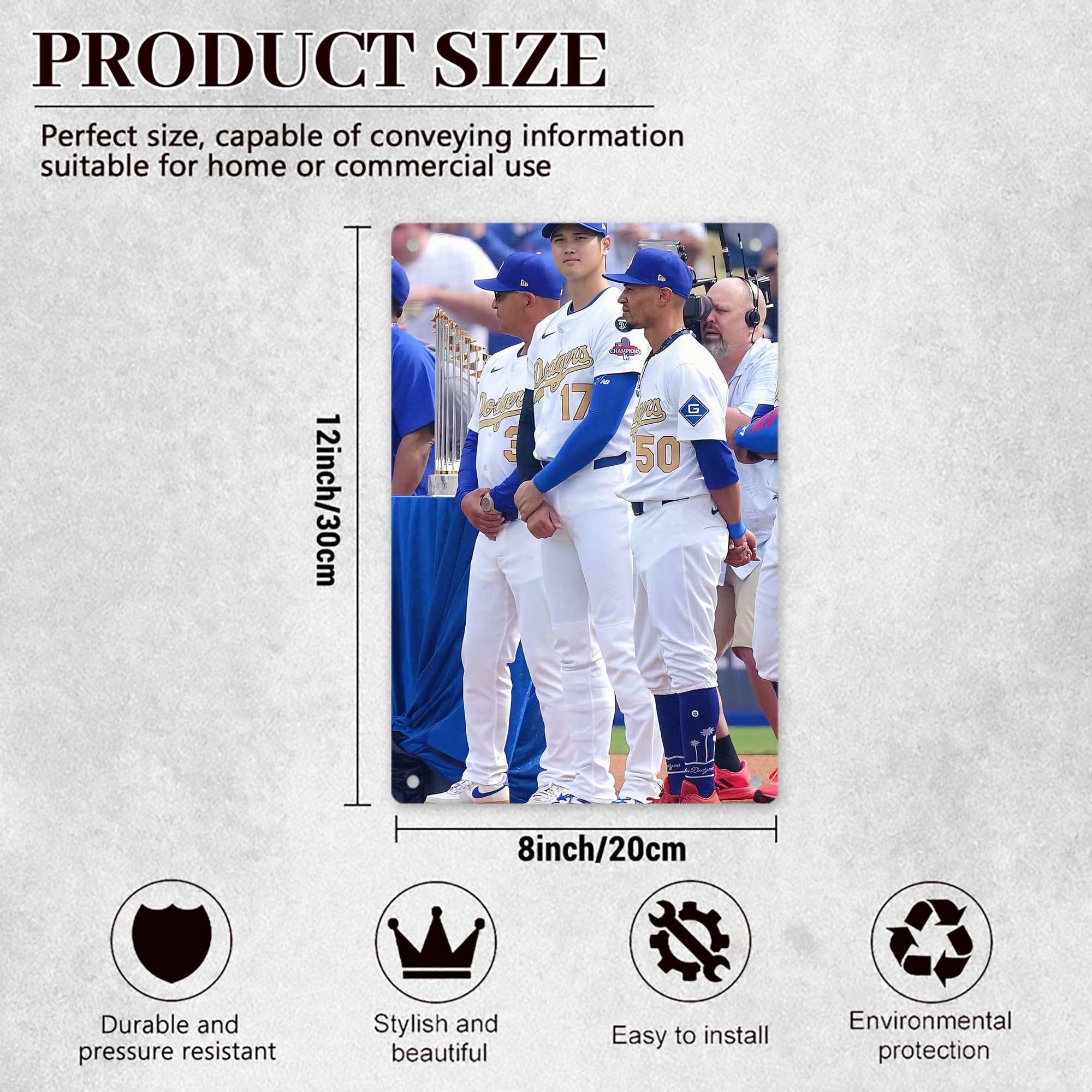  8x12inch Vertical Aluminum Sign - Durable Fade-Resistant Indoor/Outdoor Safety & Information Plaque For Office, Hotel, Restaurant, Bar, Public Spaces