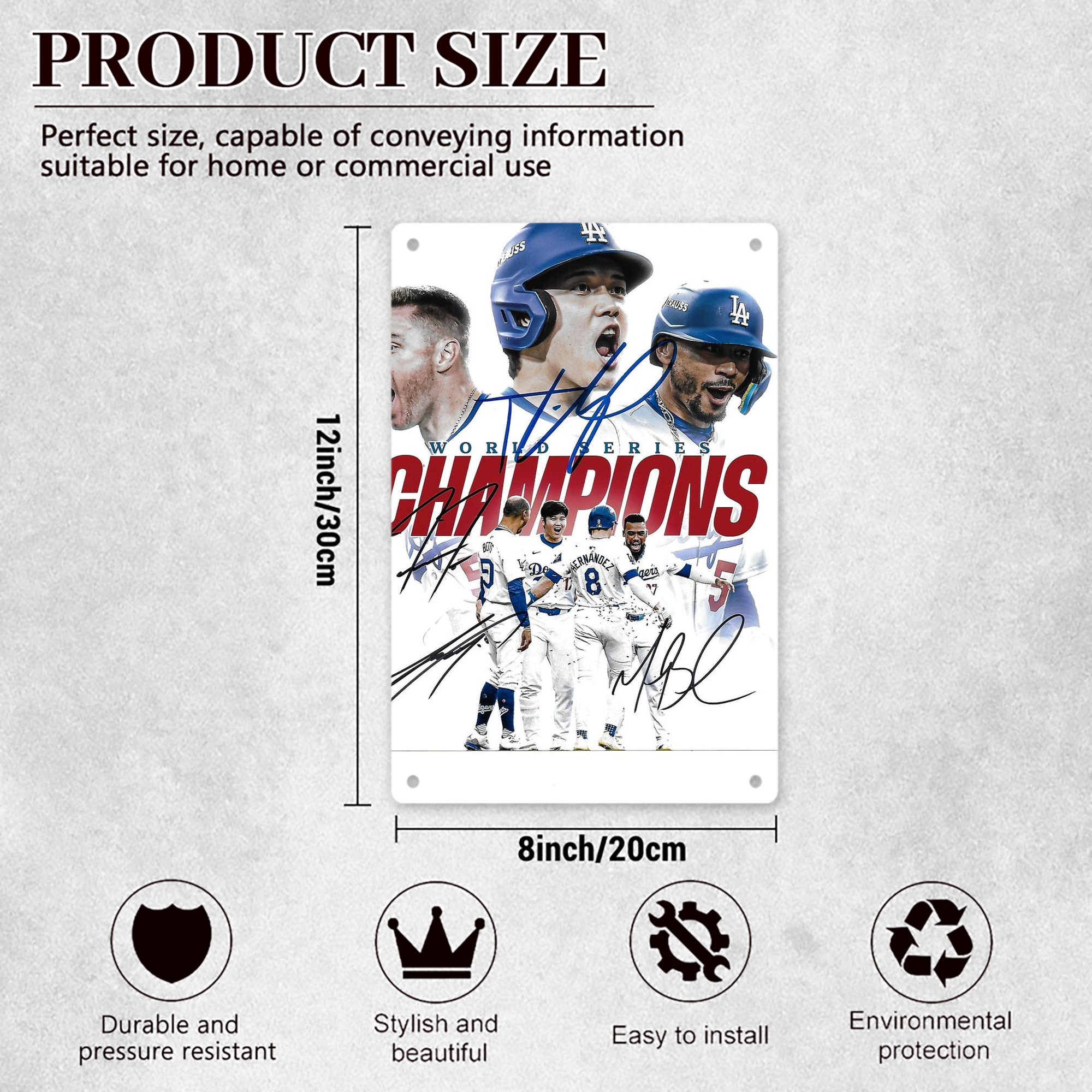  8x12inch Vertical Aluminum Sign - Durable Fade-Resistant Indoor/Outdoor Safety & Information Plaque For Office, Hotel, Restaurant, Bar, Public Spaces