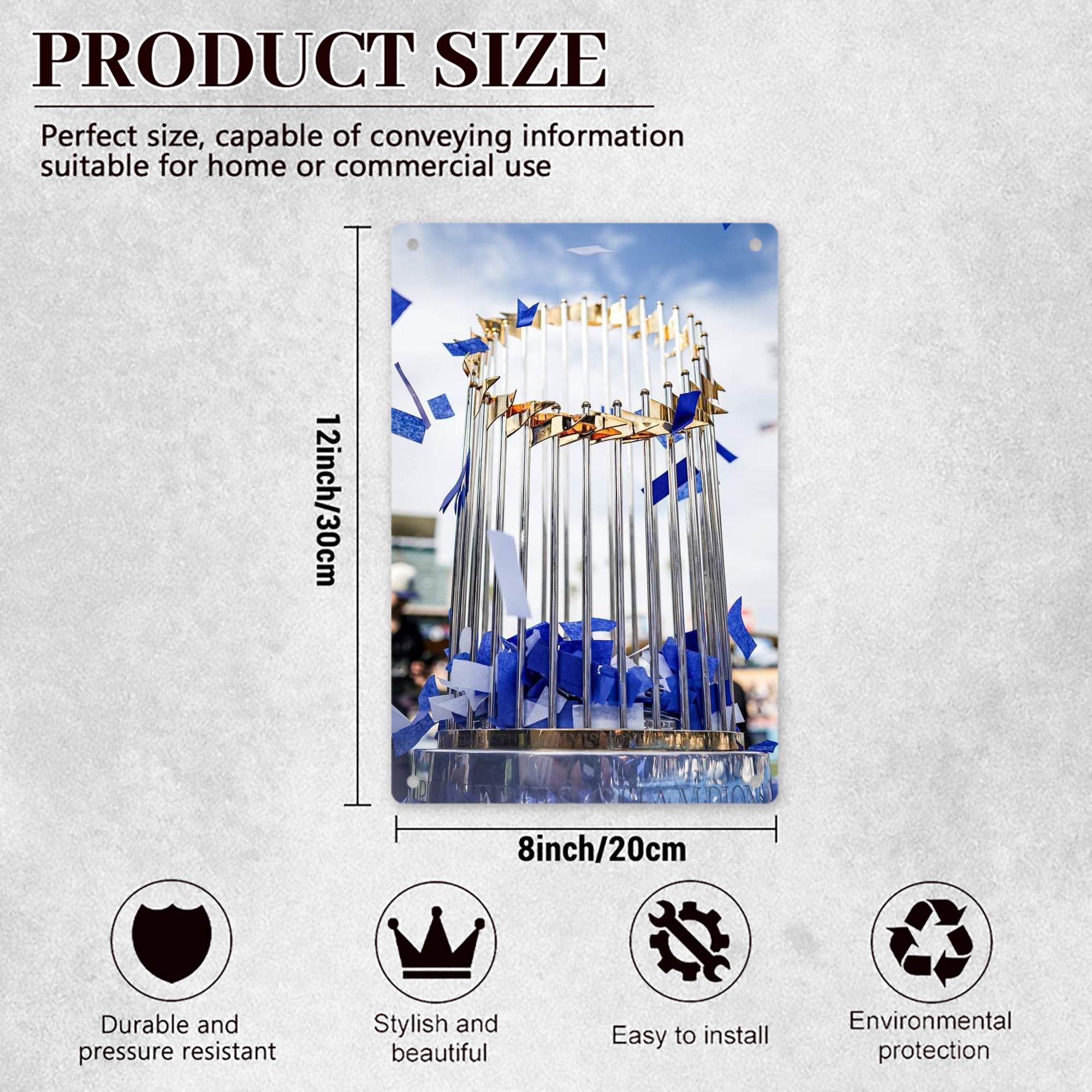  8x12inch Vertical Aluminum Sign - Durable Fade-Resistant Indoor/Outdoor Safety & Information Plaque For Office, Hotel, Restaurant, Bar, Public Spaces