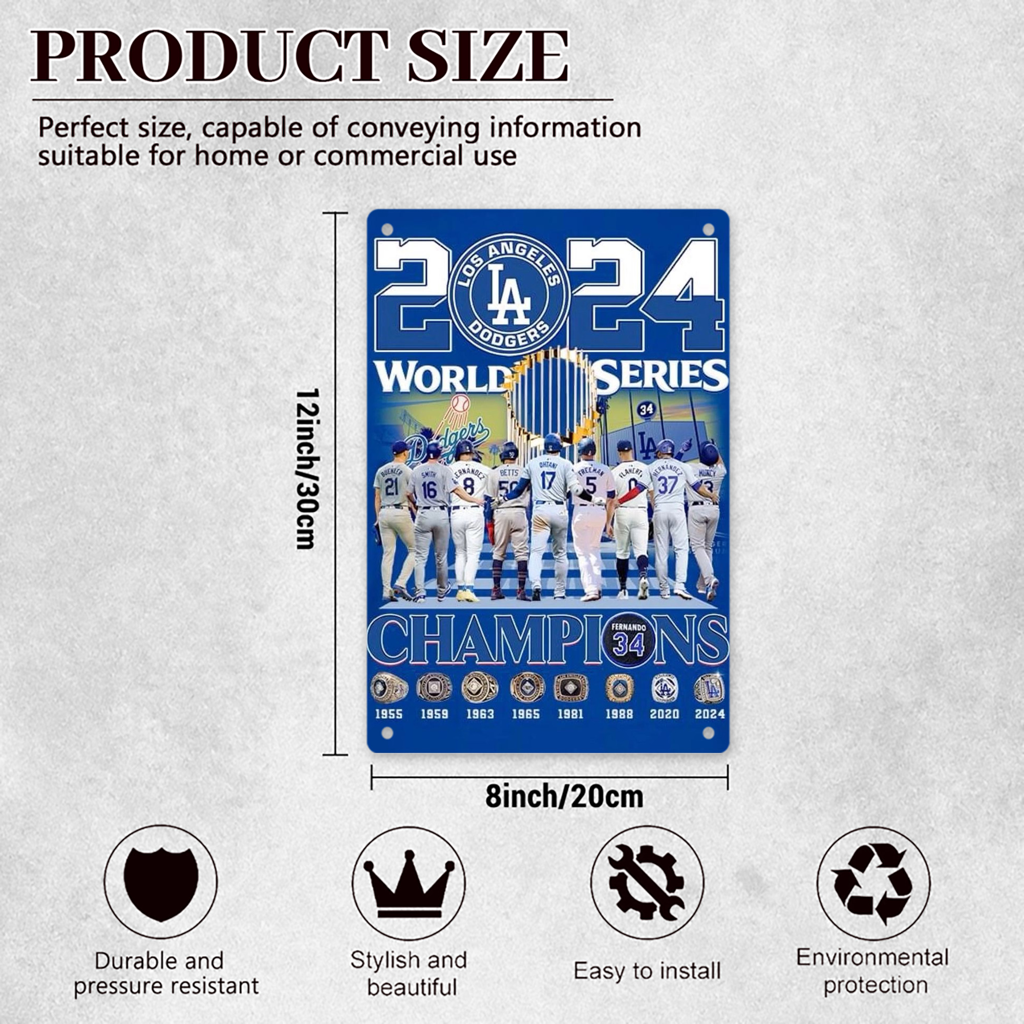  8x12inch Vertical Aluminum Sign - Durable Fade-Resistant Indoor/Outdoor Safety & Information Plaque For Office, Hotel, Restaurant, Bar, Public Spaces