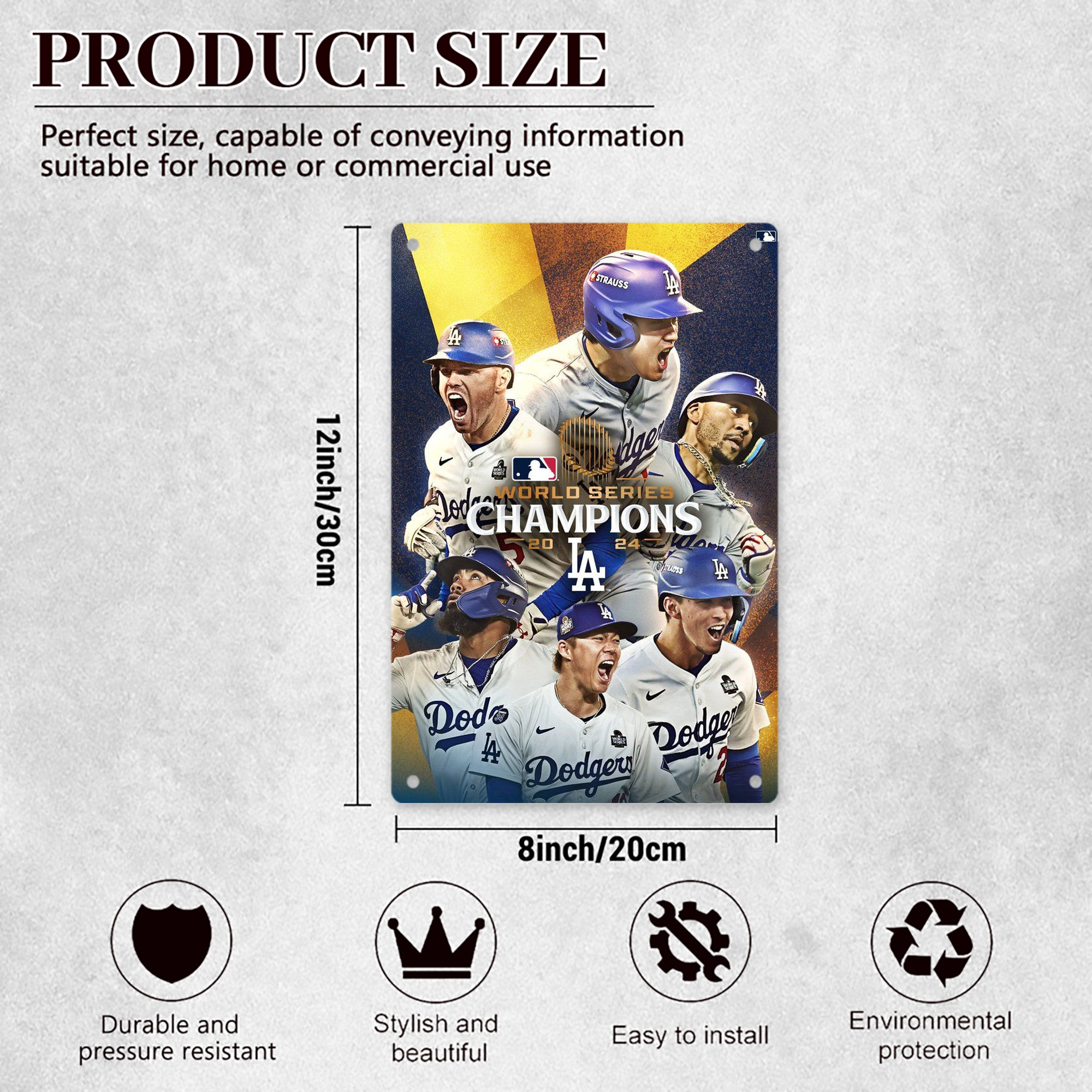  8x12inch Vertical Aluminum Sign - Durable Fade-Resistant Indoor/Outdoor Safety & Information Plaque For Office, Hotel, Restaurant, Bar, Public Spaces