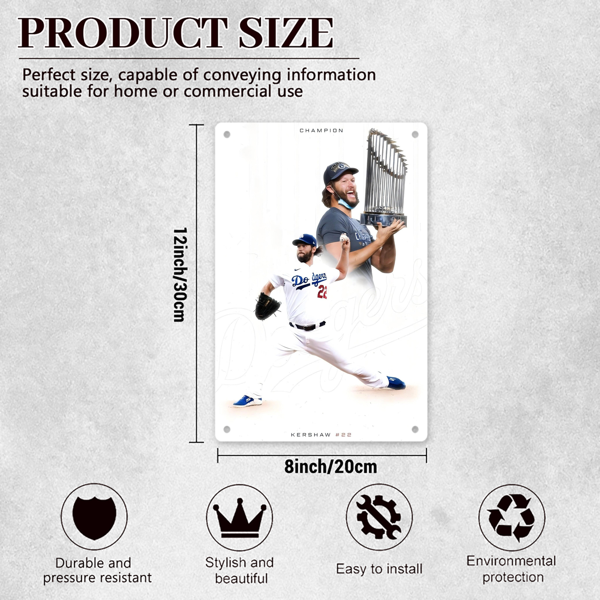  8x12inch Vertical Aluminum Sign - Durable Fade-Resistant Indoor/Outdoor Safety & Information Plaque For Office, Hotel, Restaurant, Bar, Public Spaces