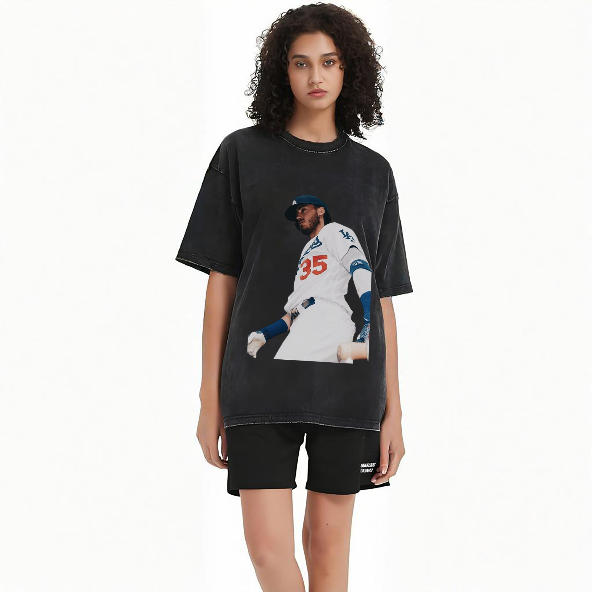  Washed Vintage Look 230g Cotton Oversized T-Shirt With Front Heat Transfer Print – Soft, Lightweight, Stylish Fit – Comfortable Casual Wear For Sports & Everyday Use