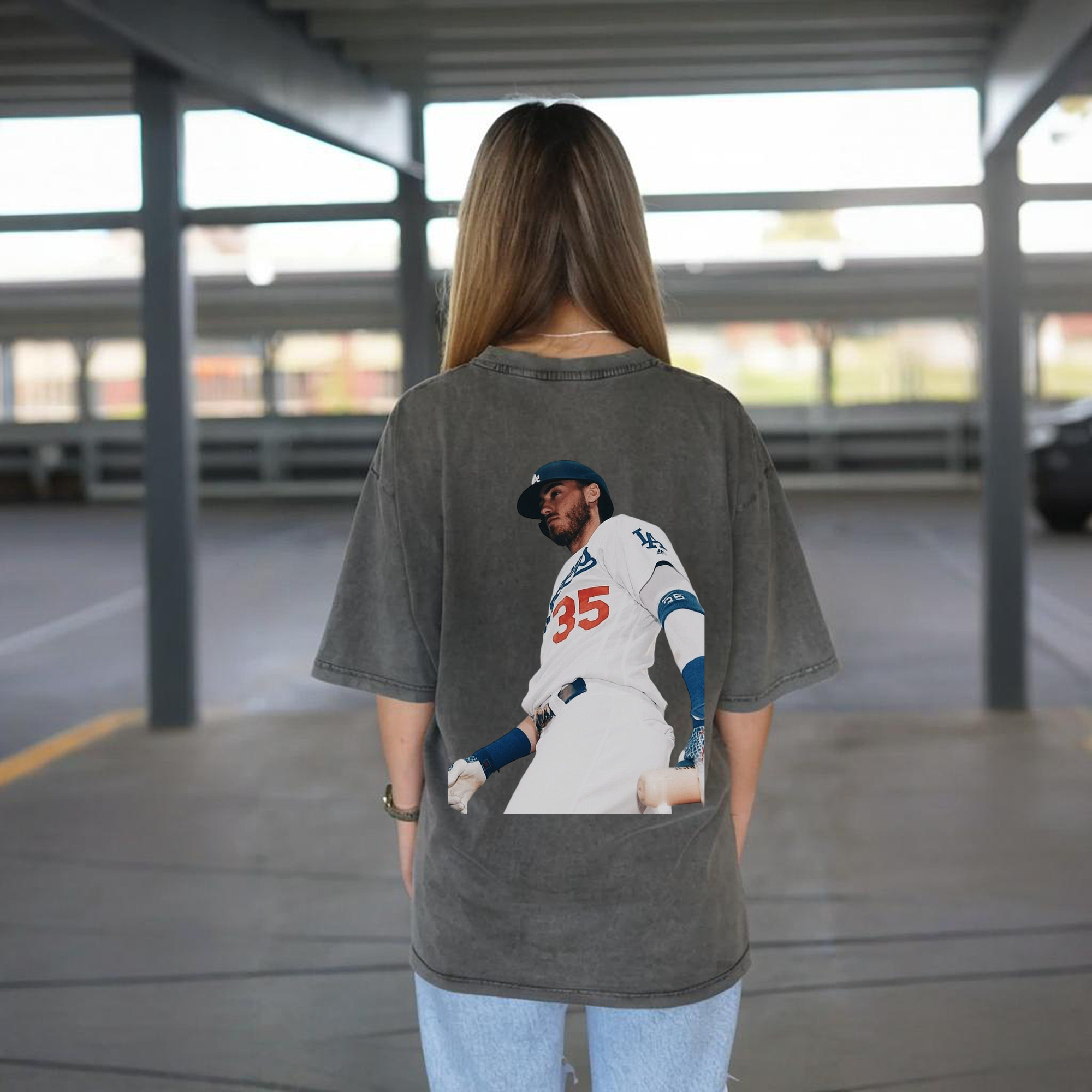  Washed Vintage 230g Cotton Oversized T-Shirt With Back Heat Transfer Print – Soft, Lightweight & Stylish – Comfortable Casual Wear For Sports & Everyday Use