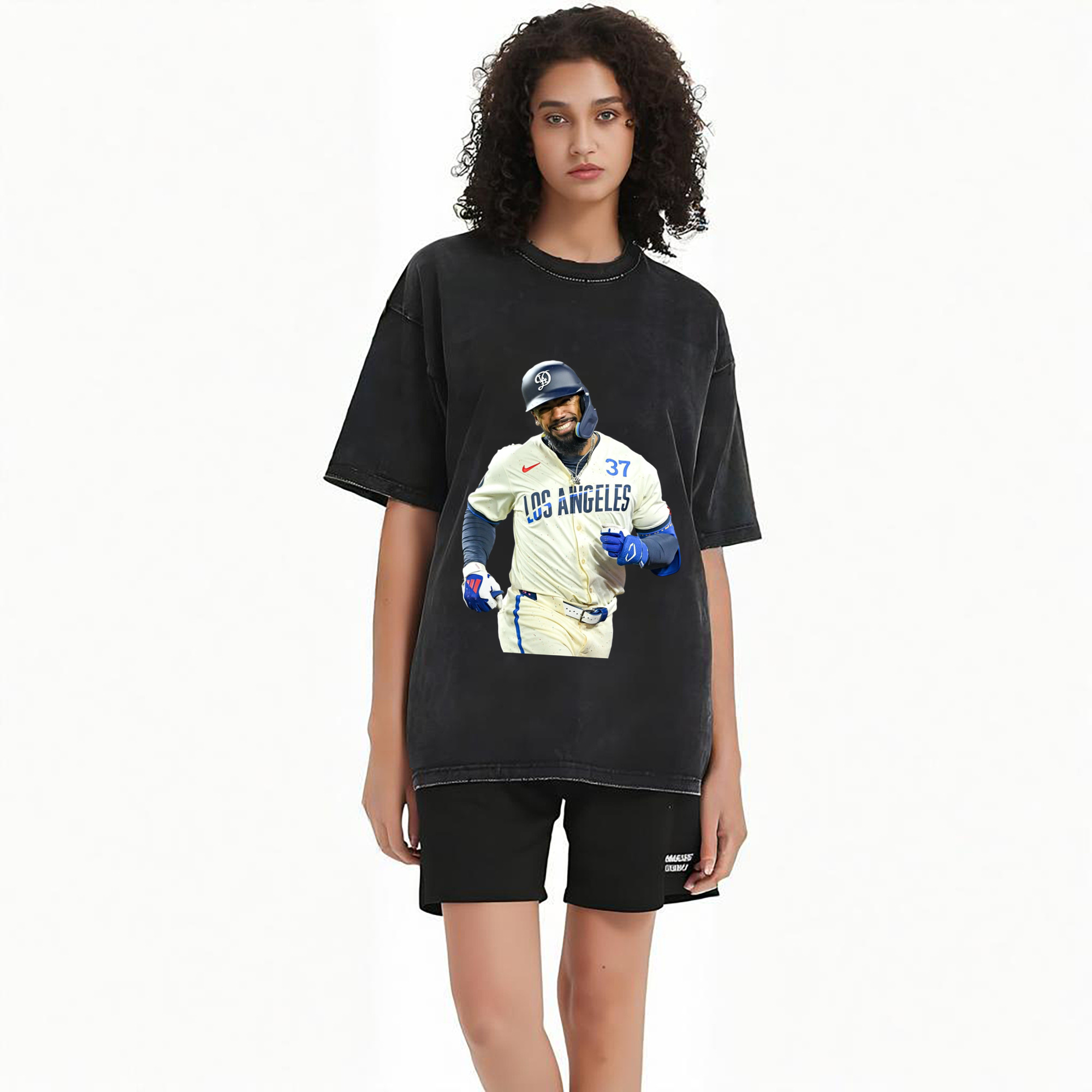  Washed Vintage Look 230g Cotton Oversized T-Shirt With Front Heat Transfer Print – Soft, Lightweight, Stylish Fit – Comfortable Casual Wear For Sports & Everyday Use