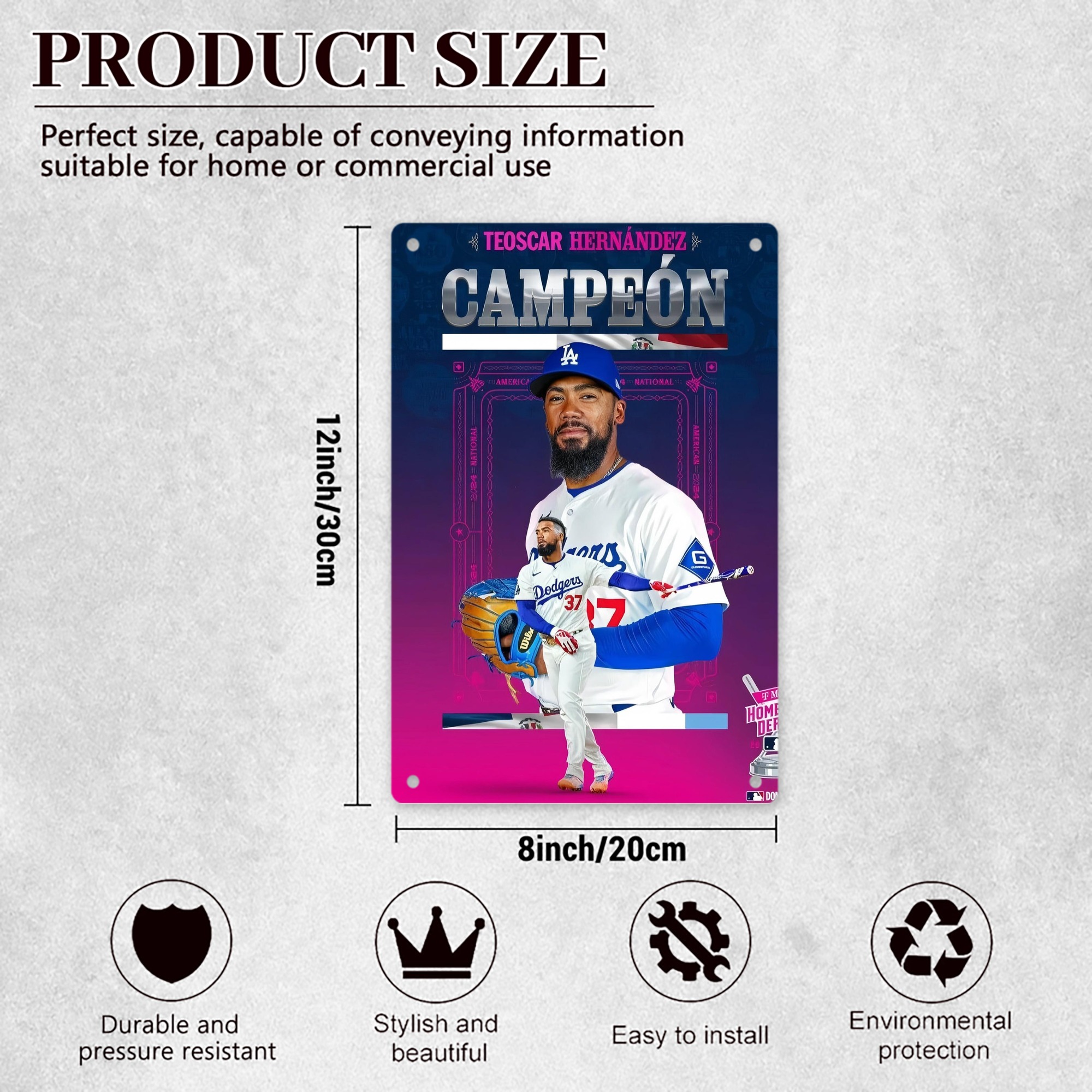  8x12inch Vertical Aluminum Sign - Durable Fade-Resistant Indoor/Outdoor Safety & Information Plaque For Office, Hotel, Restaurant, Bar, Public Spaces