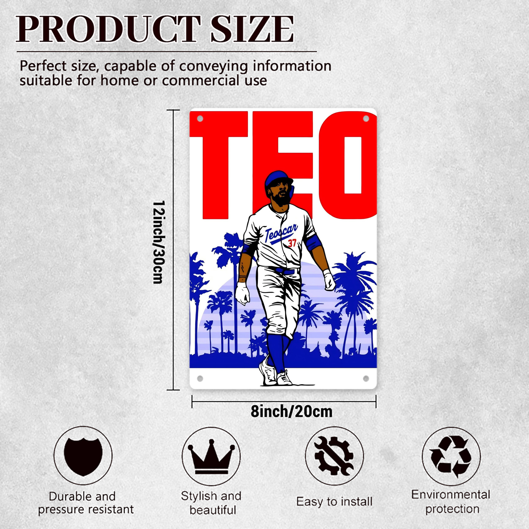  8x12inch Vertical Aluminum Sign - Durable Fade-Resistant Indoor/Outdoor Safety & Information Plaque For Office, Hotel, Restaurant, Bar, Public Spaces