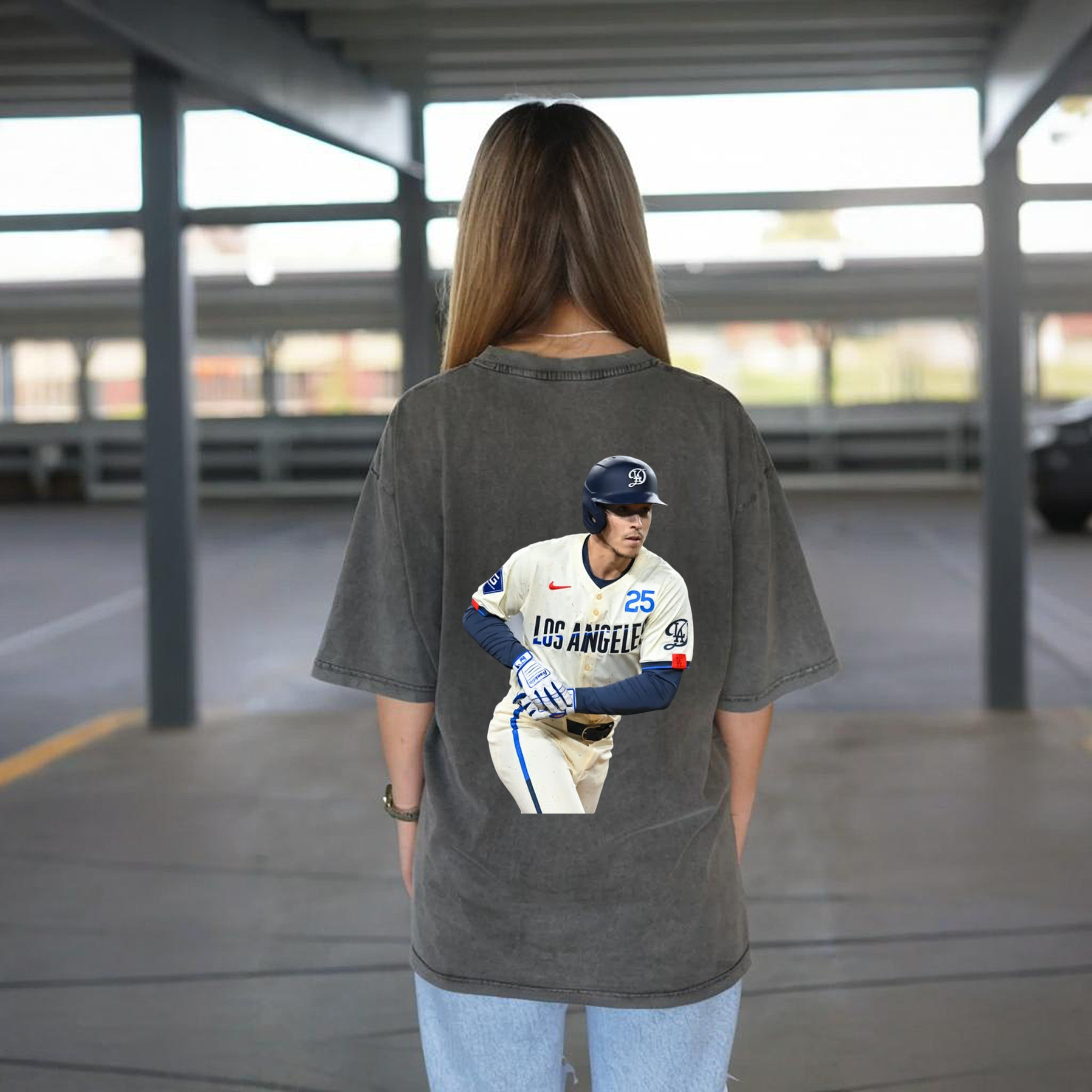  Washed Vintage 230g Cotton Oversized T-Shirt With Back Heat Transfer Print – Soft, Lightweight & Stylish – Comfortable Casual Wear For Sports & Everyday Use