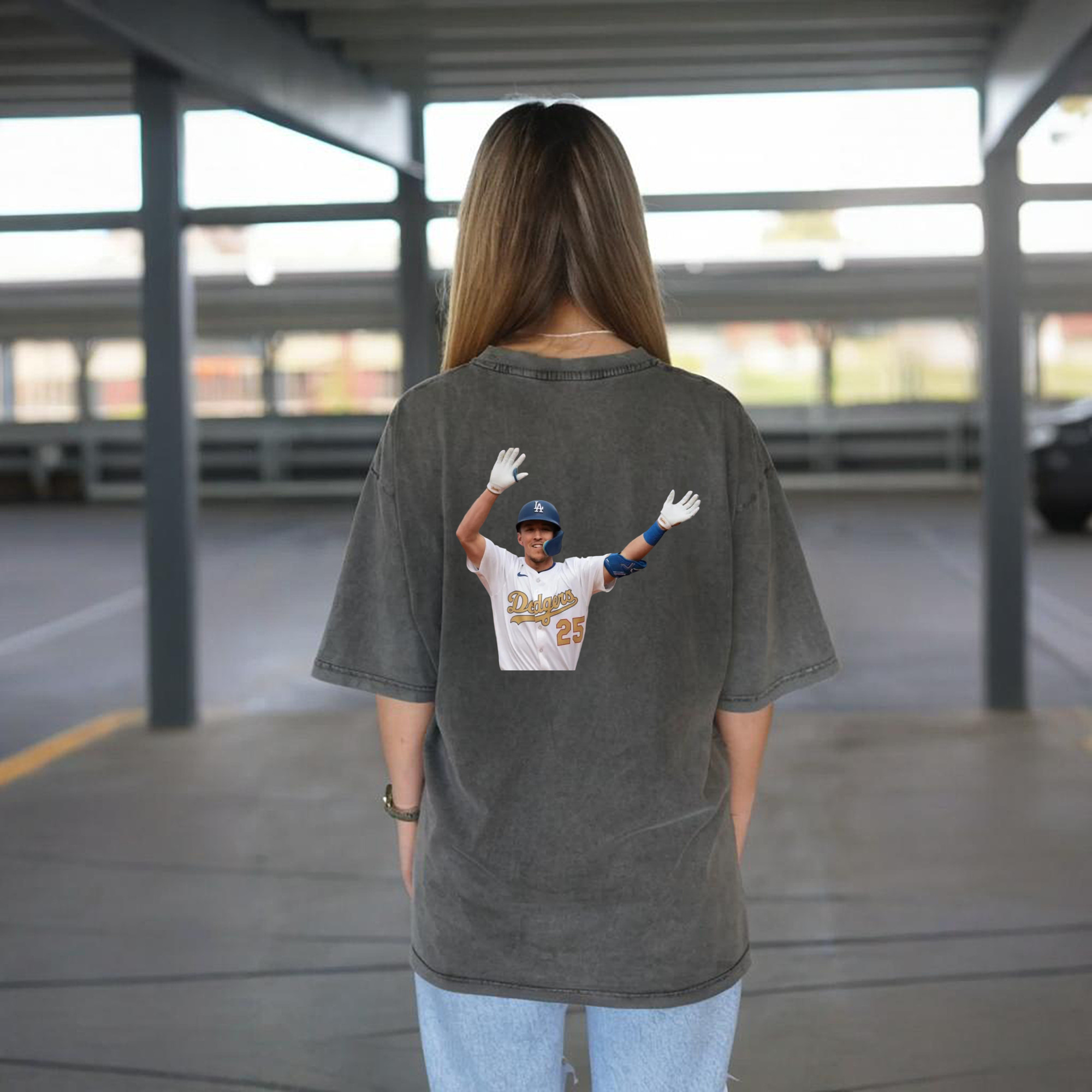  Washed Vintage 230g Cotton Oversized T-Shirt With Back Heat Transfer Print – Soft, Lightweight & Stylish – Comfortable Casual Wear For Sports & Everyday Use