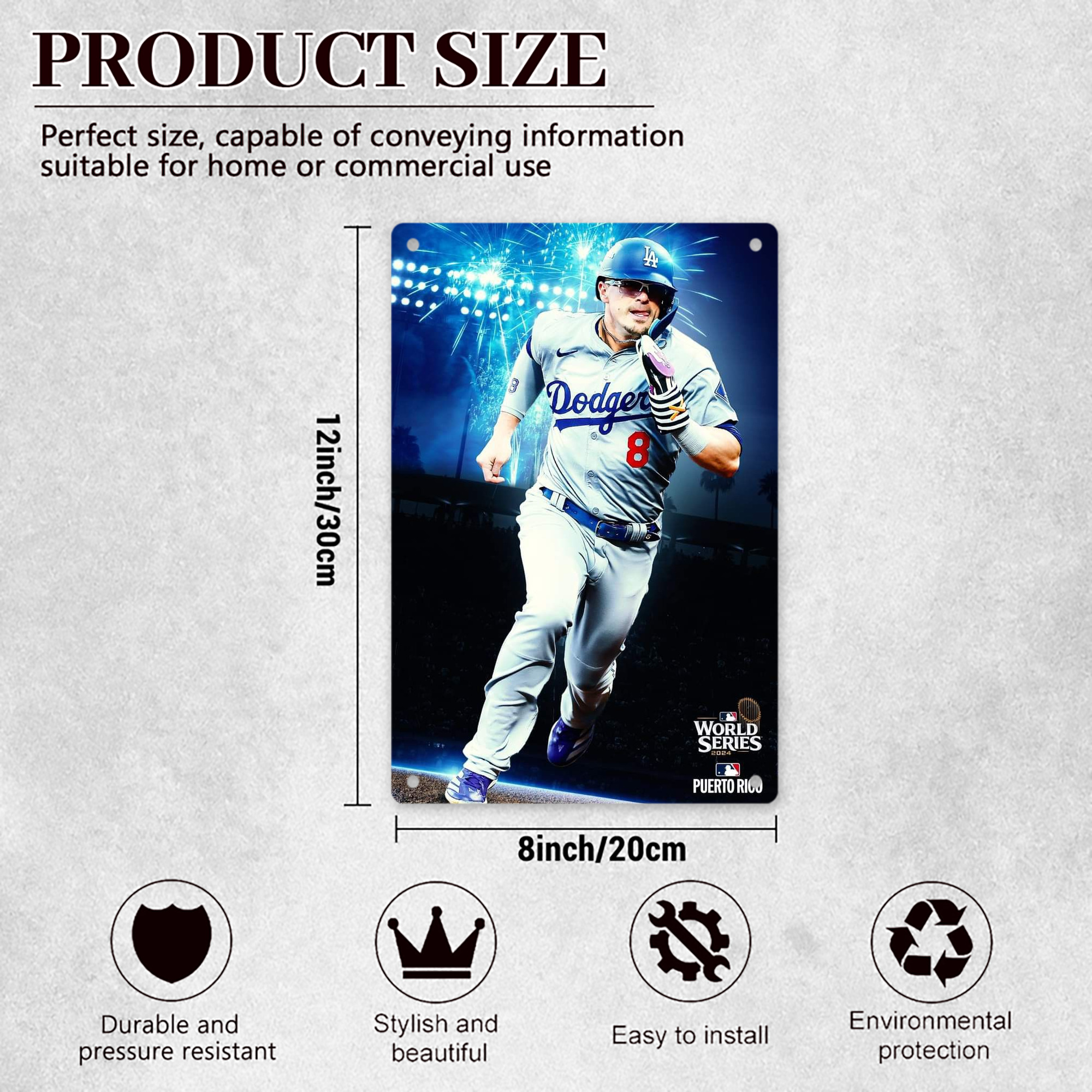  8x12inch Vertical Aluminum Sign - Durable Fade-Resistant Indoor/Outdoor Safety & Information Plaque For Office, Hotel, Restaurant, Bar, Public Spaces