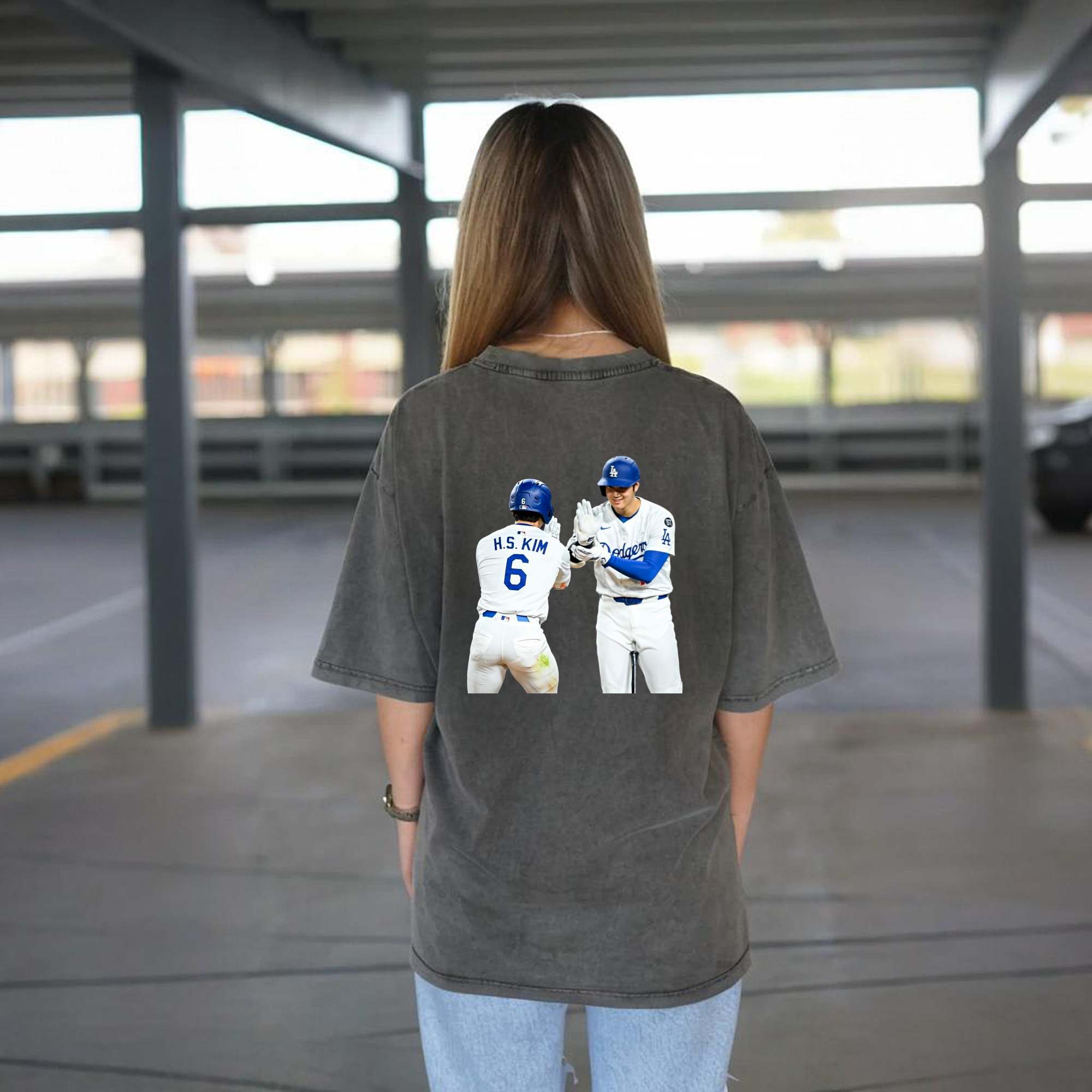  Washed Vintage 230g Cotton Oversized T-Shirt With Back Heat Transfer Print – Soft, Lightweight & Stylish – Comfortable Casual Wear For Sports & Everyday Use