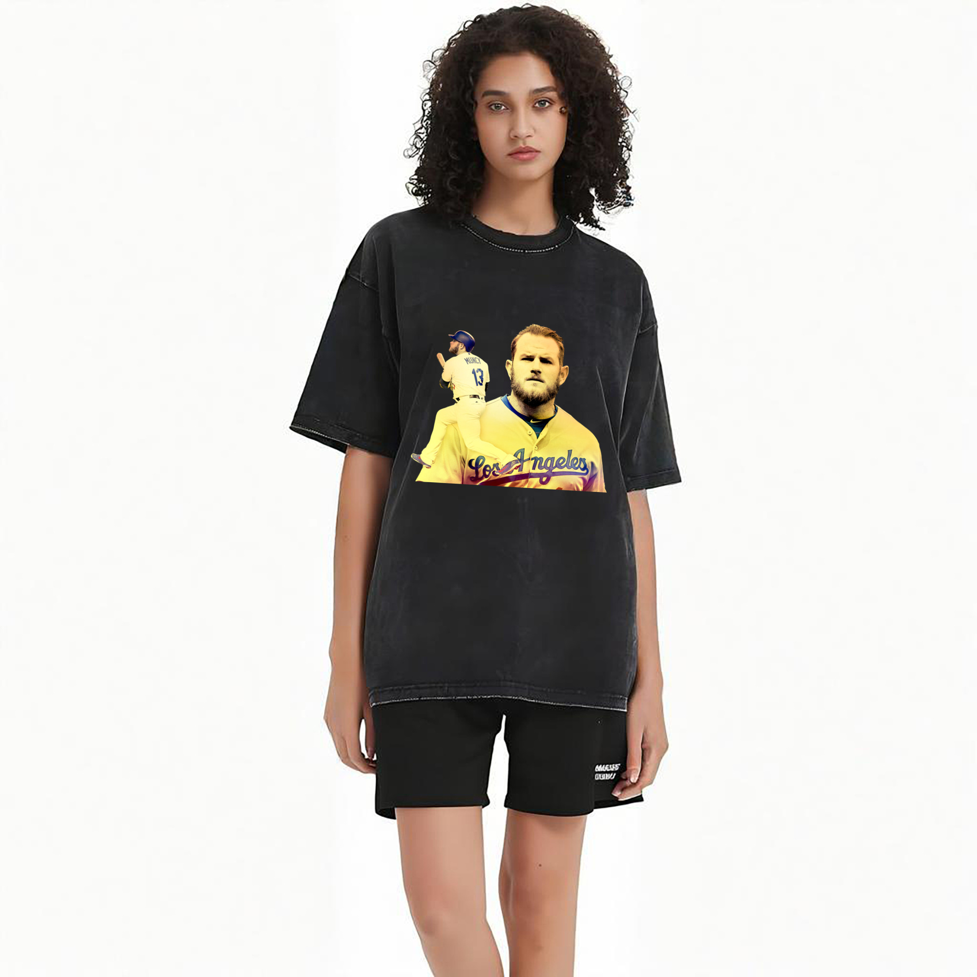  Washed Vintage Look 230g Cotton Oversized T-Shirt With Front Heat Transfer Print – Soft, Lightweight, Stylish Fit – Comfortable Casual Wear For Sports & Everyday Use