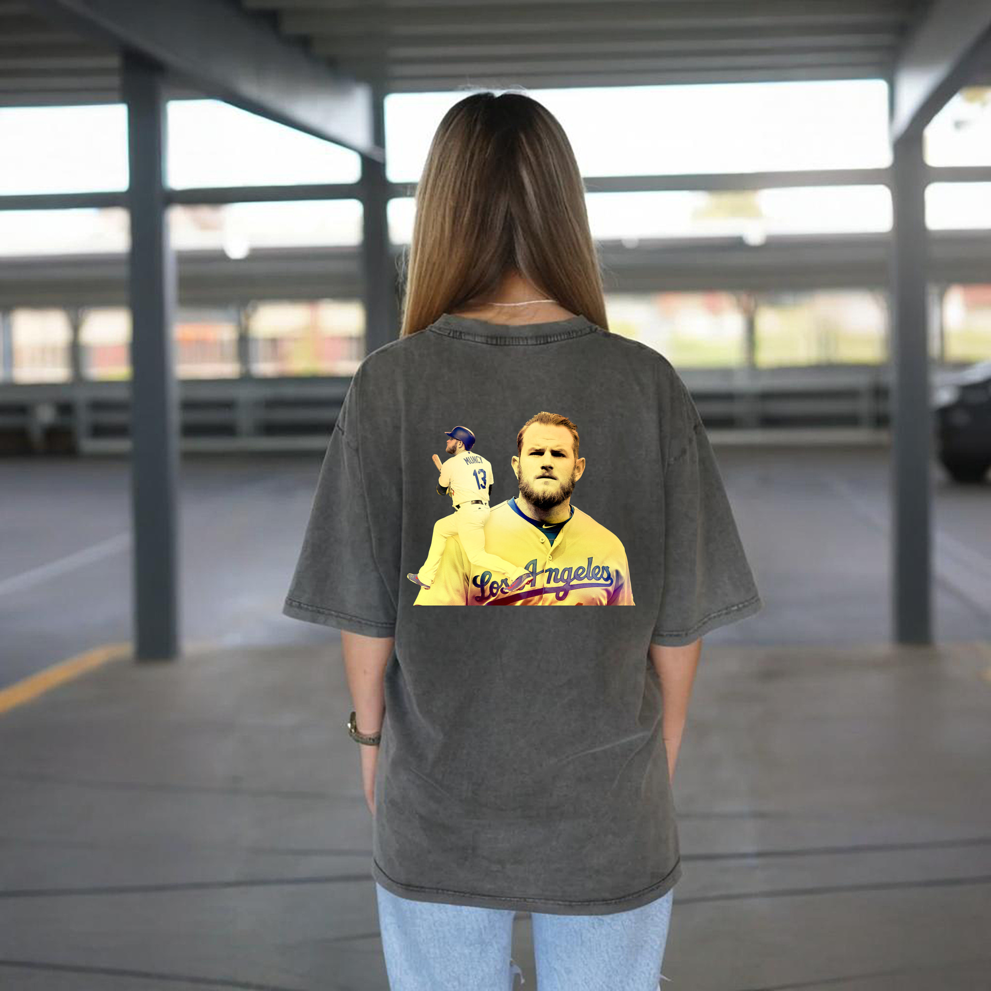  Washed Vintage 230g Cotton Oversized T-Shirt With Back Heat Transfer Print – Soft, Lightweight & Stylish – Comfortable Casual Wear For Sports & Everyday Use