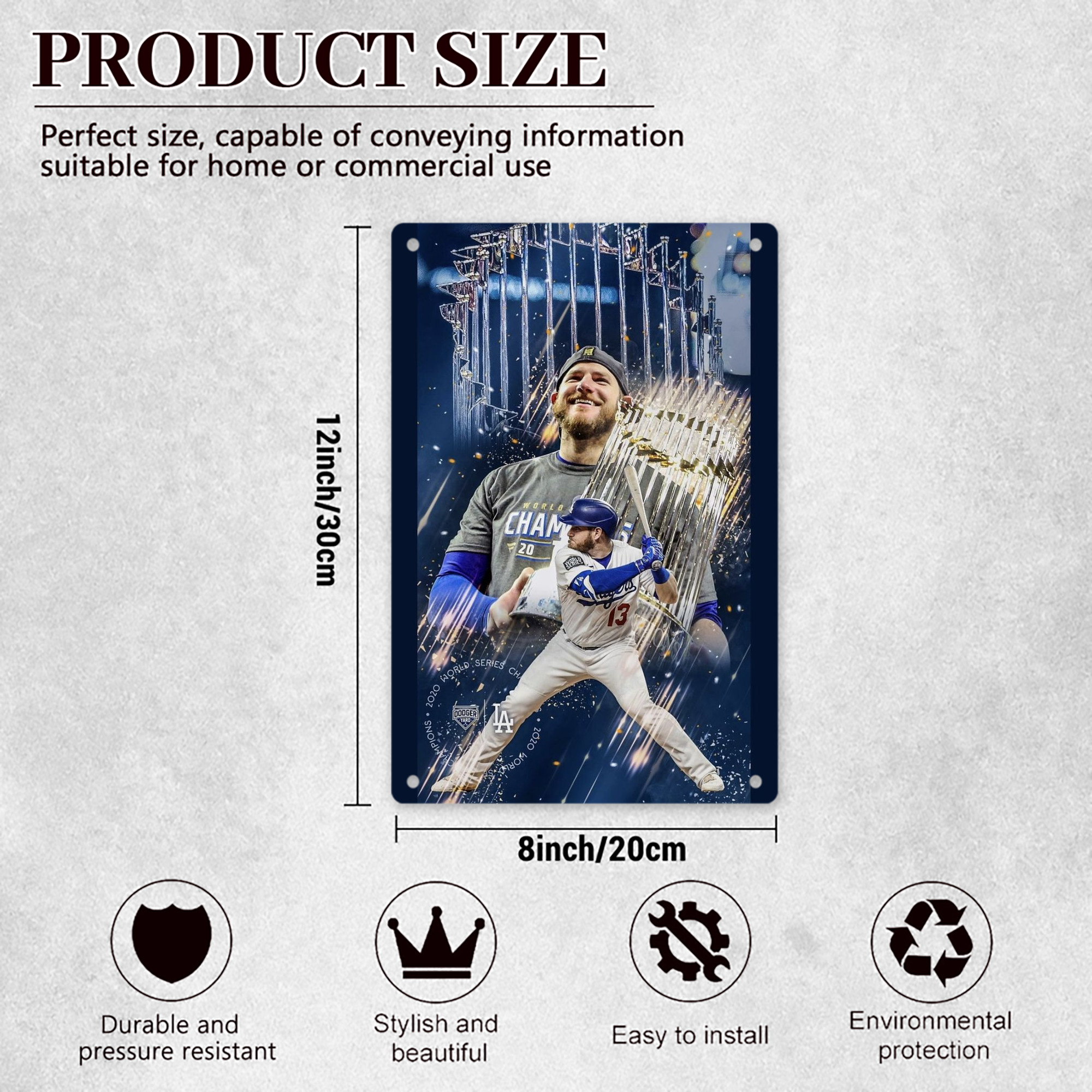  8x12inch Vertical Aluminum Sign - Durable Fade-Resistant Indoor/Outdoor Safety & Information Plaque For Office, Hotel, Restaurant, Bar, Public Spaces